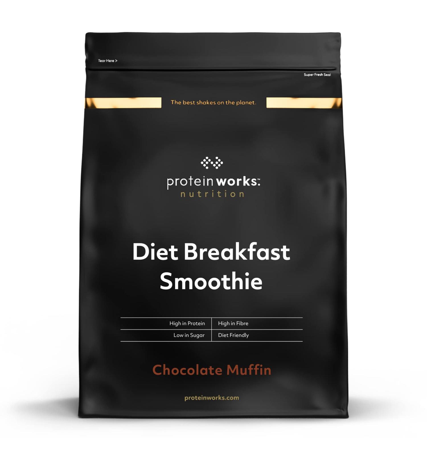 Protein Works Diet Breakfast Smoothie - 230 Calorie Weight Loss Shake | 9 Servings Chocolate Muffin Flavor | 500g Pack - International Shipping Available - Buy Online on GoSupps.com
