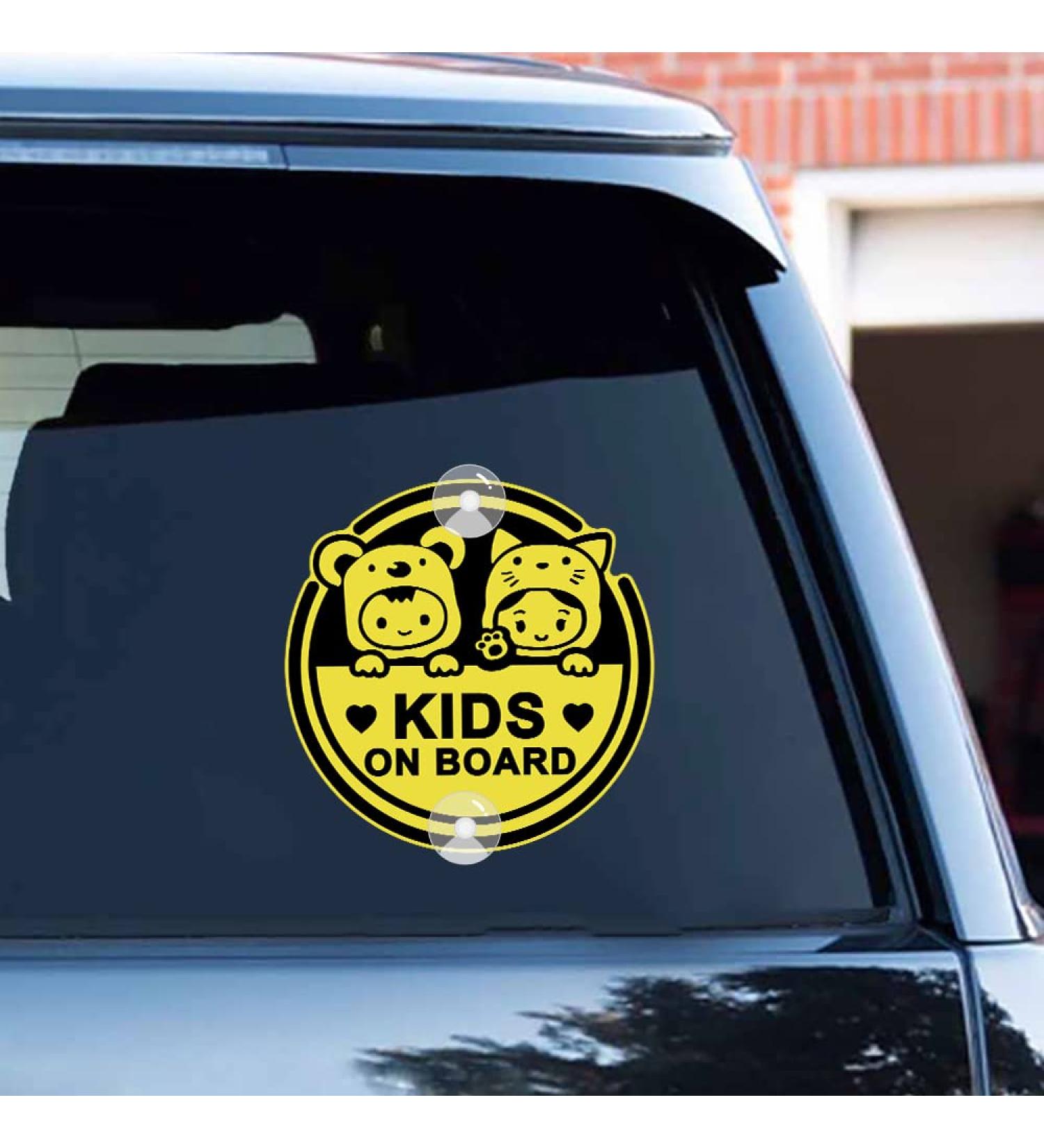 Buy Leniutor Kids on Board Koala Suction Cup Car Sign - Cute PVC Safety Warning for Baby Rear Side Windows (Yellow) - Buy Online on GoSupps.com