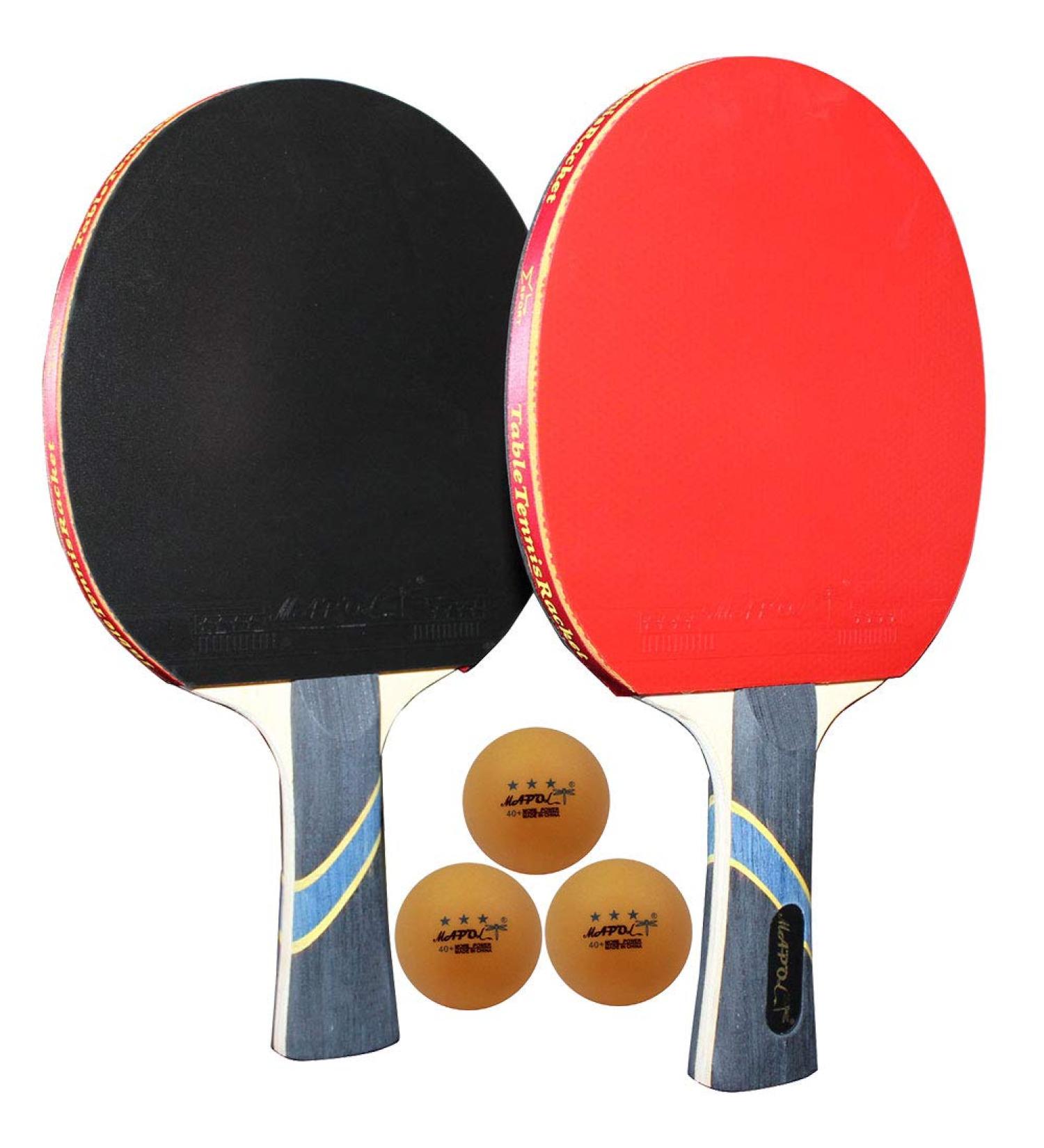 MAPOL 2 Pack 4 Star Professional Ping Pong Paddle Set with Carry Case - Advanced Training Table Tennis Rackets - Buy Online on GoSupps.com