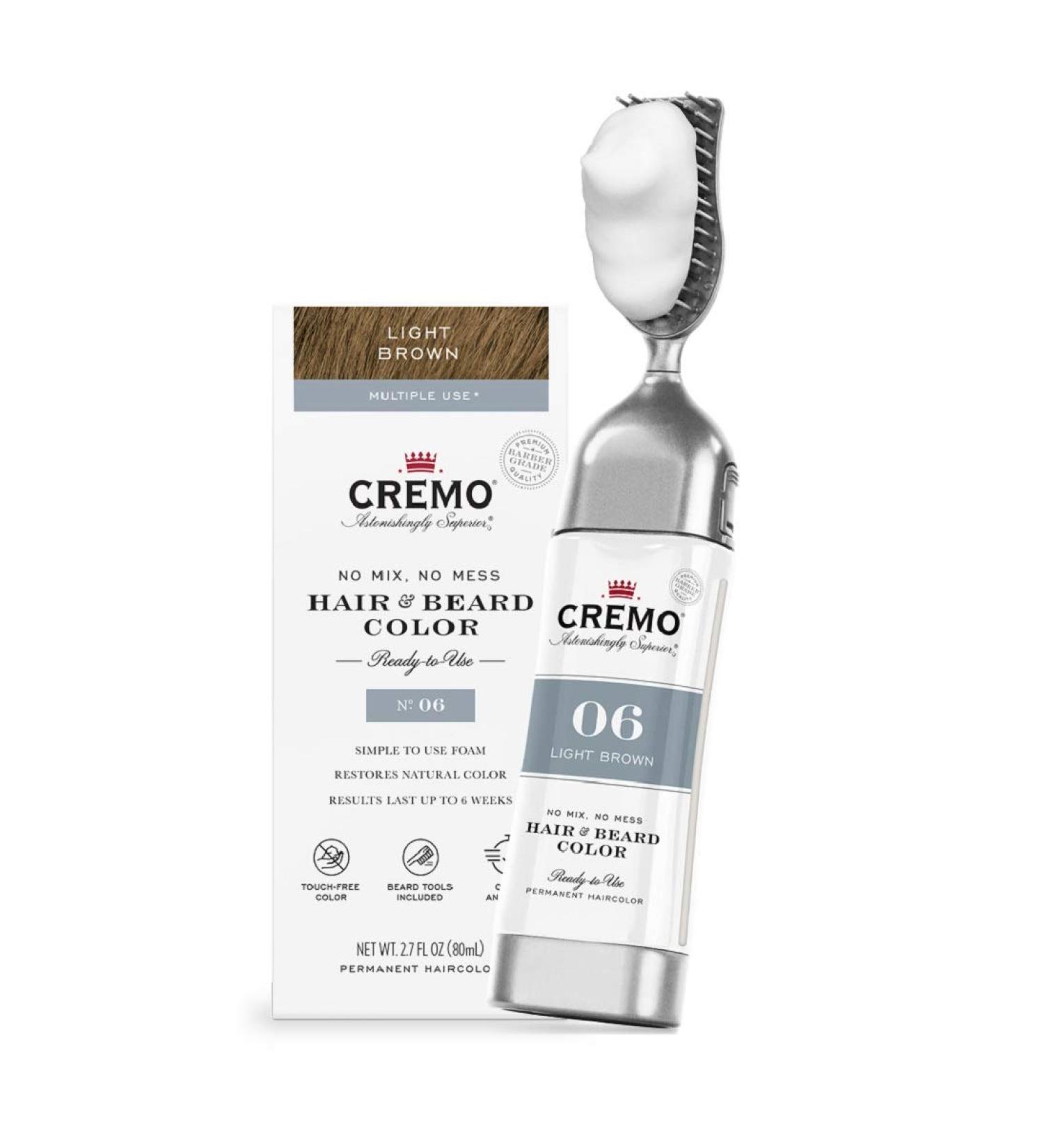 Cremo No Mix No Mess Hair and Beard Color Light Brown 2.7 Fl Oz - Natural-Looking Light Brown Hair Dye - Buy Online on GoSupps.com