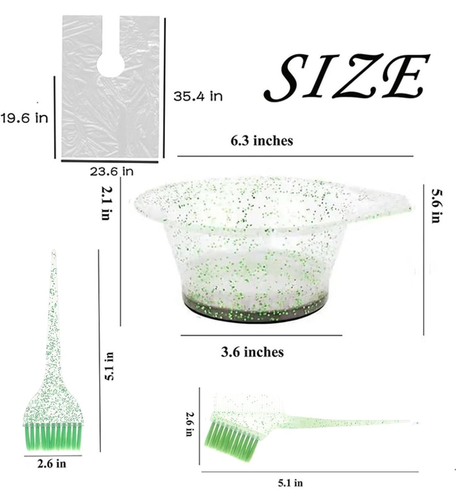 Hair Dye Coloring Kit Professional Salon Hair Coloring Dyeing Kit Hair Coloring Highlight Brush and Bowl Set 17PCS - Green - Buy Online on GoSupps.com