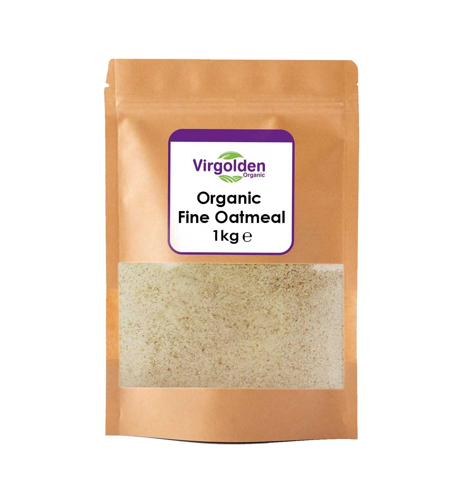 Virgolden Organic Fine Oatmeal 1kg - Premium Quality Organic Oats - Buy Online on GoSupps.com