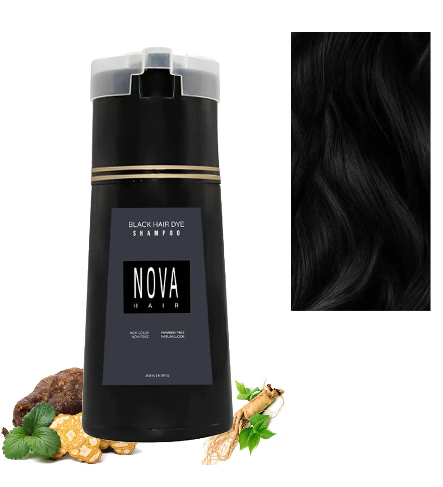 2024 Instant Dye Shampoo Dye Shampoo Quick Easy And Safe Hair Coloring Solution Instant Dye Shampoo For Men Women (Black) - Buy Online on GoSupps.com
