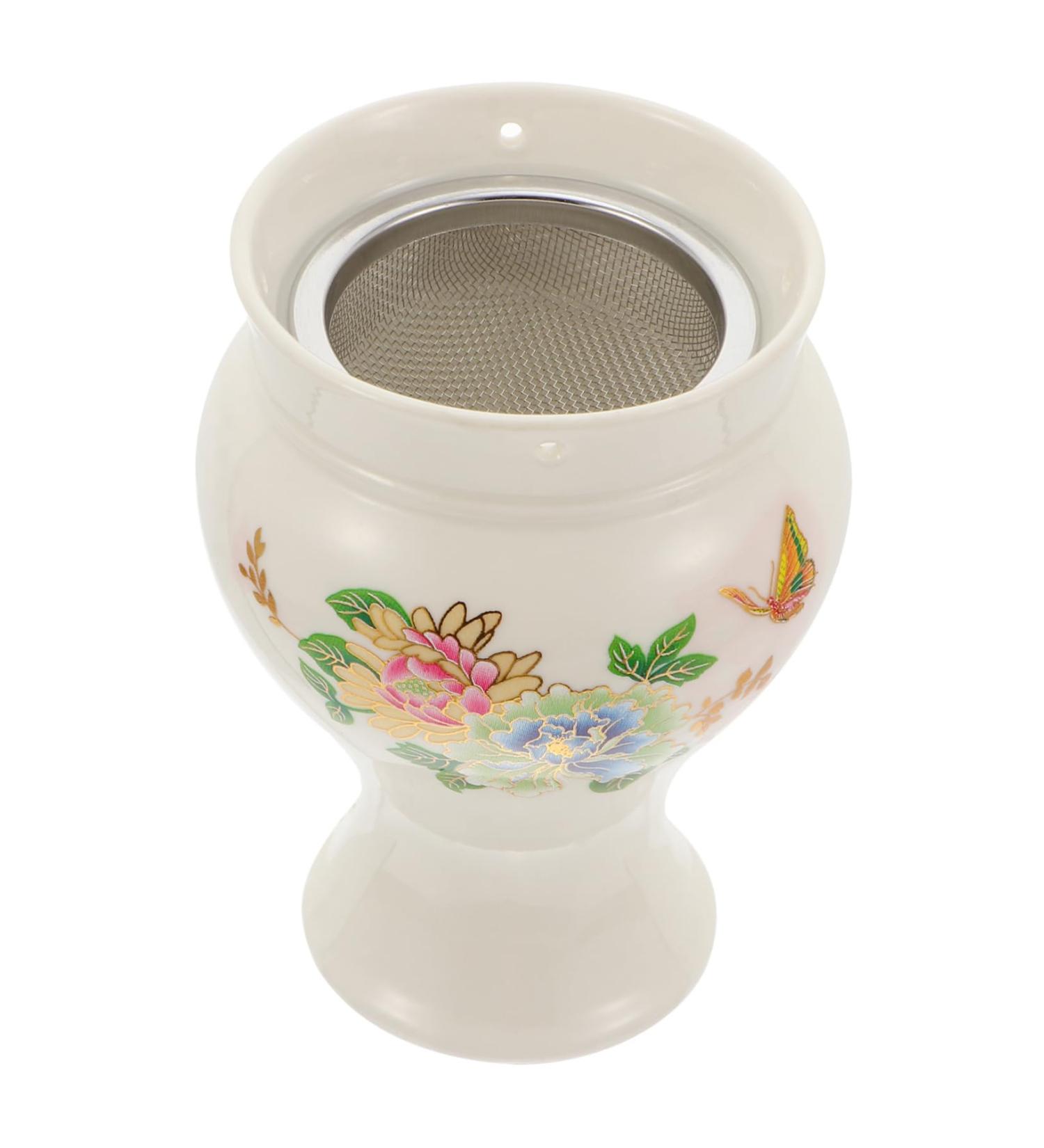 Coolhiya Scratch Cup Vascular Tools - Moxa Stick Holder & Face Massage Pot - 11.7x8.5cm Porcelain Guashua Pot for Eye & Body Relaxation - Buy Online on GoSupps.com