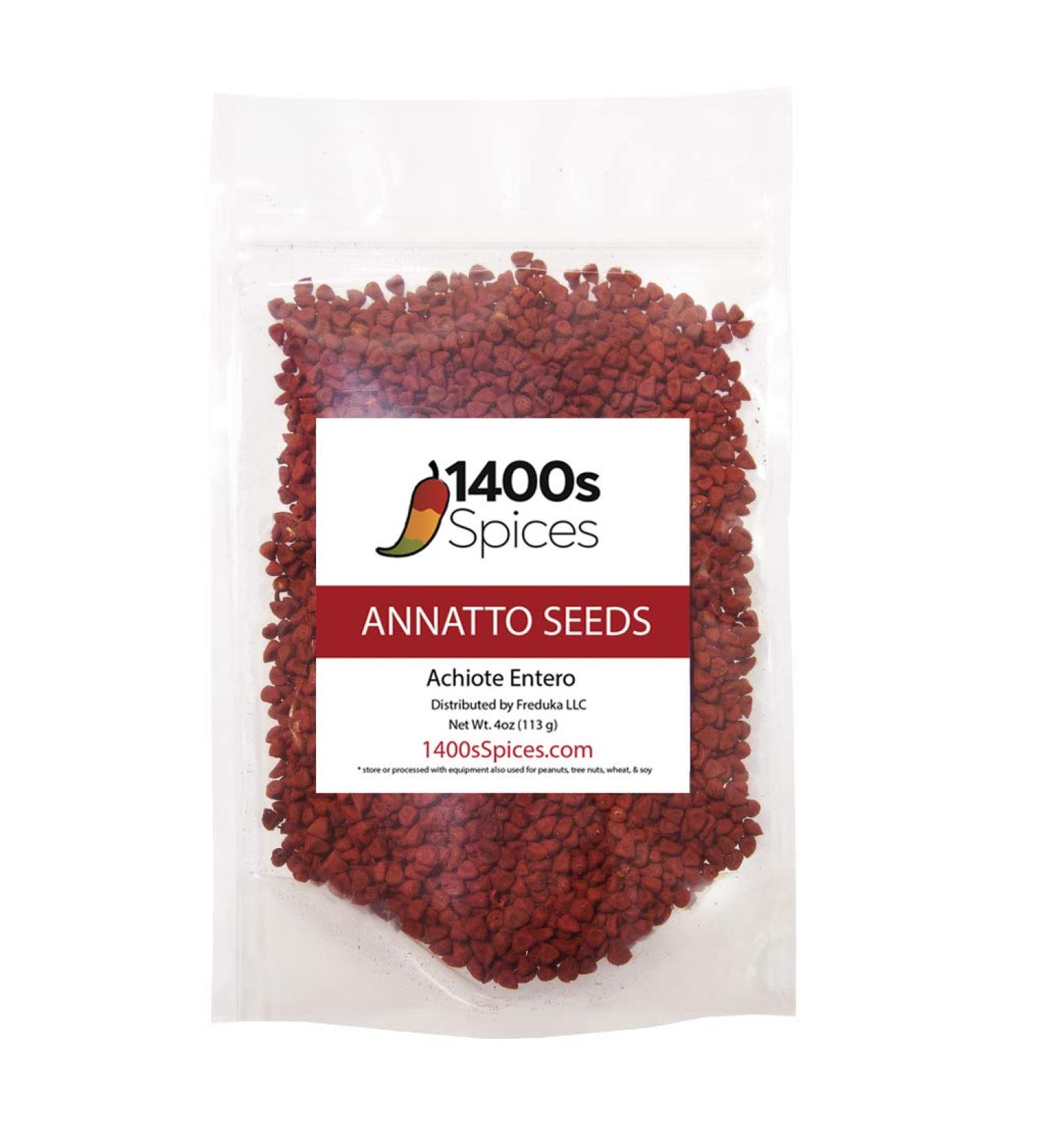 4oz Annatto Seeds - Heat-Sealed Resealable Bag by 1400s Spices - Buy Online on GoSupps.com