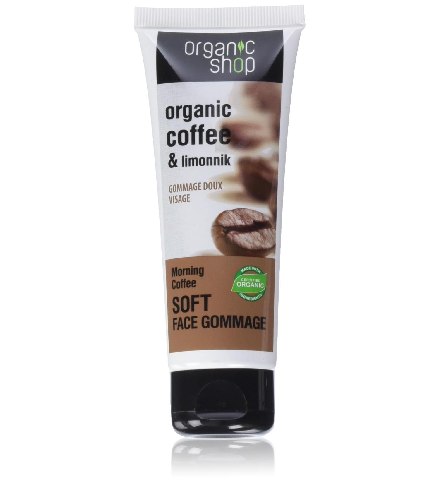 Organic Shop Peeling Coffee Matin Soft Face 75ml - Exfoliating Natural Skincare | Shop Internationally - Buy Online on GoSupps.com