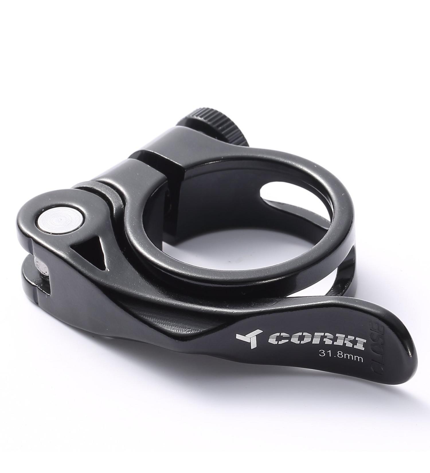 Corki Quick Release Bike Seatpost Clamp 31.8mm Black | Sandblasted Anodized Aluminum Alloy KC89 - Buy Online on GoSupps.com