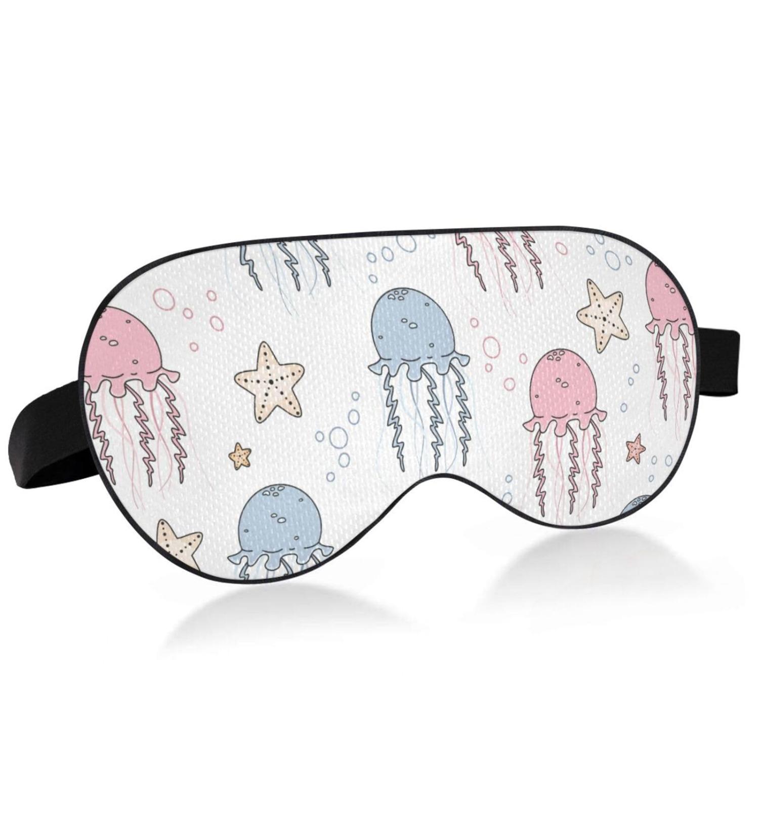 Adjustable Light Blocking Eye Mask for Deep Sleep | Breathable for Travel, Yoga, and Meditation | Men and Women | Jellyfishes Star Design - Buy Online on GoSupps.com