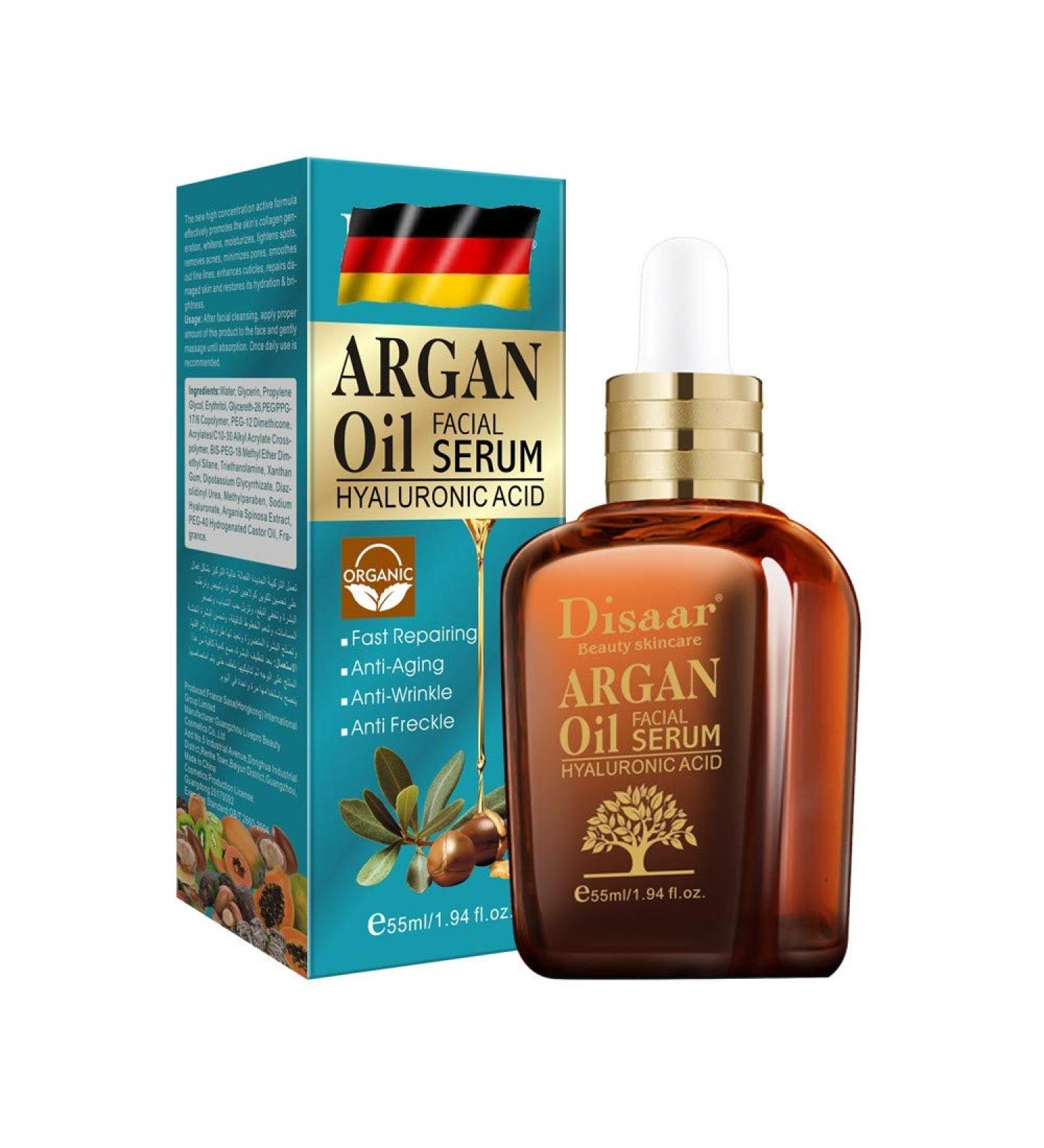 Buy 100% Organic Cold-Pressed Moroccan Argan Oil Serum Hyaluronic Acid for Face & Hair | NEW! - Buy Online on GoSupps.com