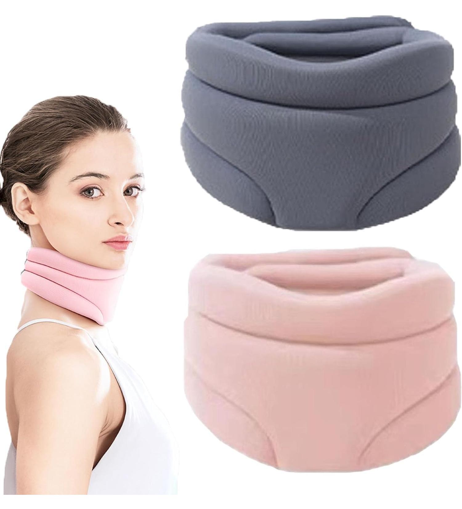 Cervicorrect Neck Brace Neck Brace for Sleeping Neck Brace for Neck Pain and Support Neck Support Brace for Pressure Relief for Women and Men yl-105023(Pink+Grey) - Buy Online on GoSupps.com