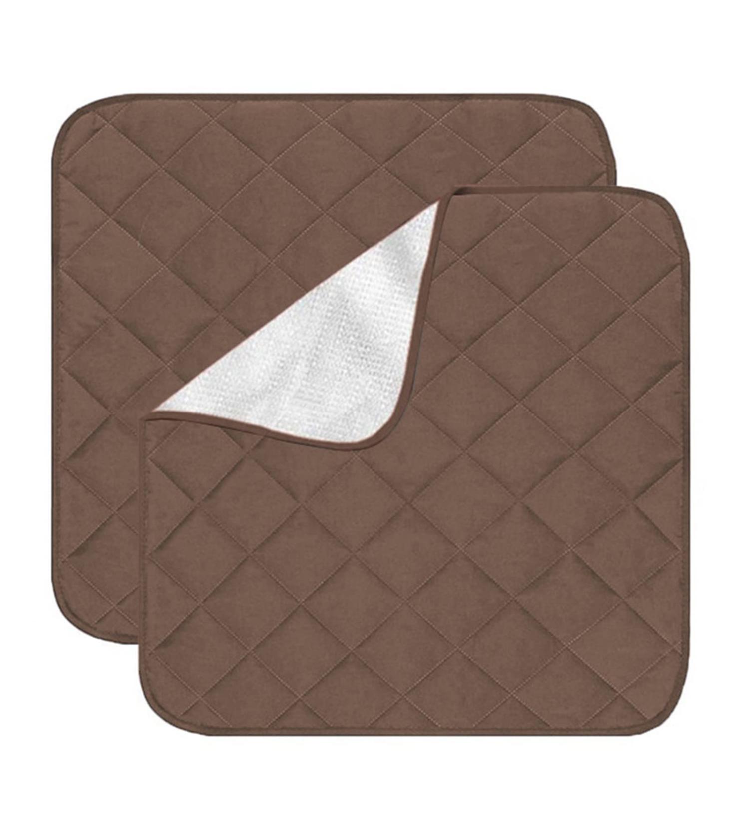 Ruiqas Waterproof Reusable Seat Cushion - Absorbent Incontinence Stool Cushion Set (2 Pieces) | Washable 22x21 Seat Pads for Seniors & Adults - Beige & Brown - Buy Online on GoSupps.com