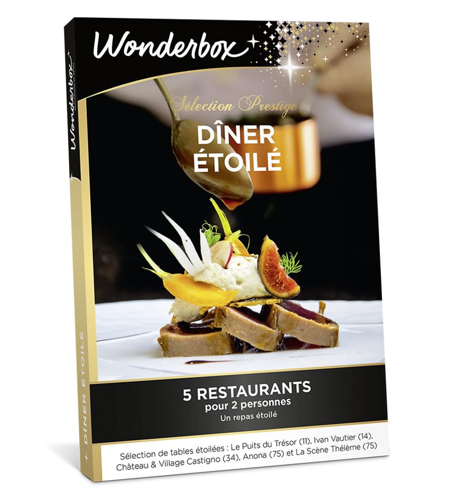 Wonderbox Prestige gift box STARRY DINER 8 starred restaurants for 2 people - Buy Online on GoSupps.com
