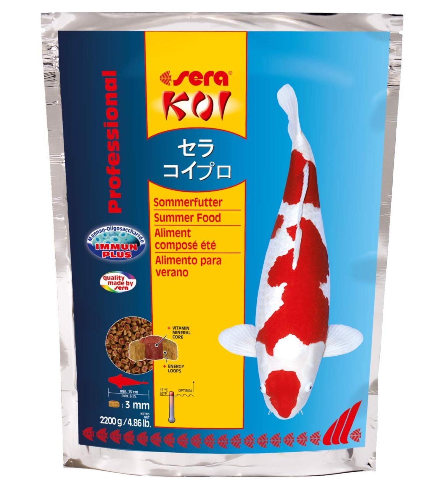 Sera Koi Professional Summer Food 2.2 kg - High-Energy Koi Futter for Optimal Growth & Health Reduced Water Load & Algae Prevention - International Shipping Available - Buy Online on GoSupps.com