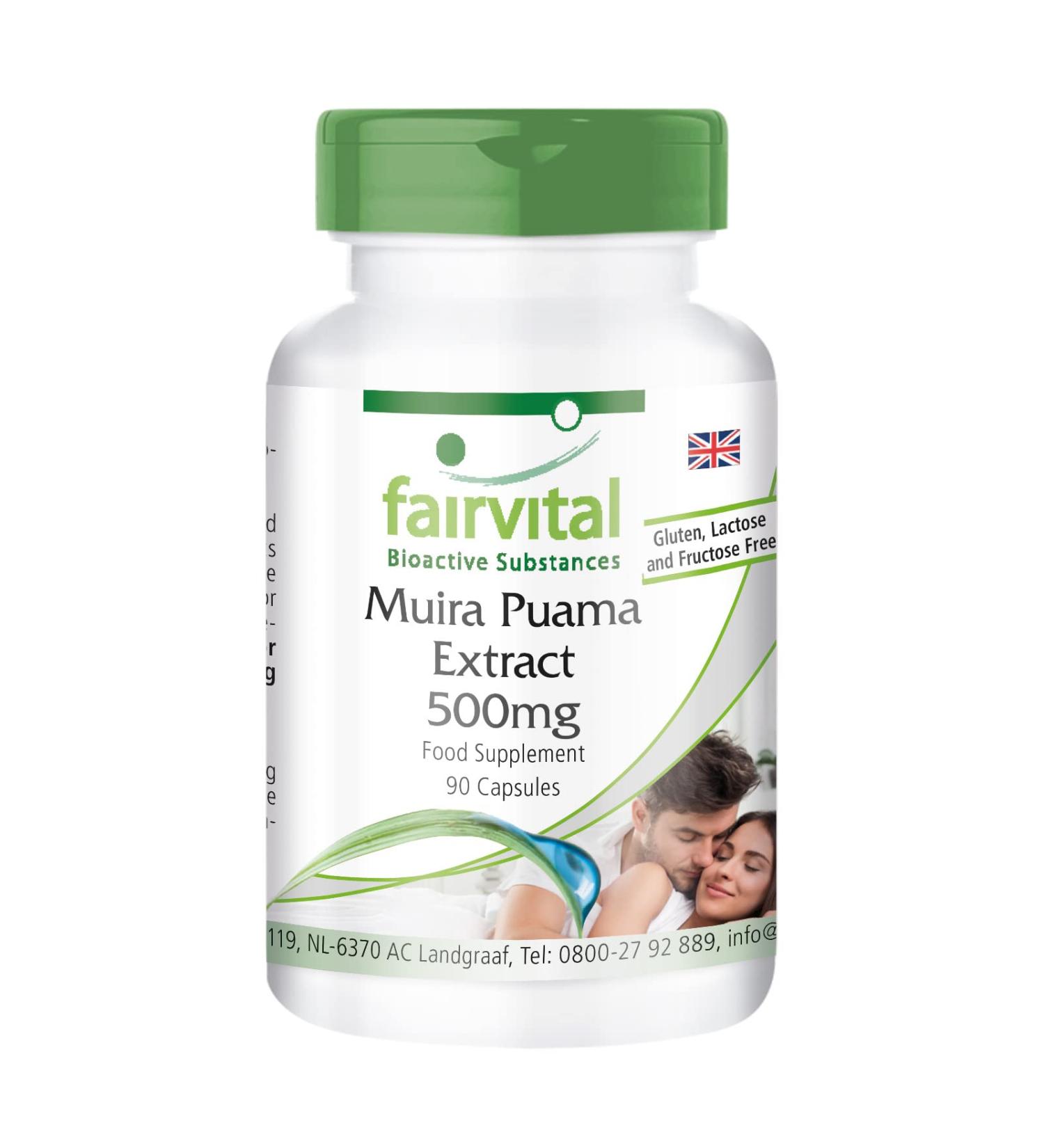 Fairvital Muira Puama Extract 500mg - Vegan - High Dosage - 90 Capsules - Buy Online on GoSupps.com