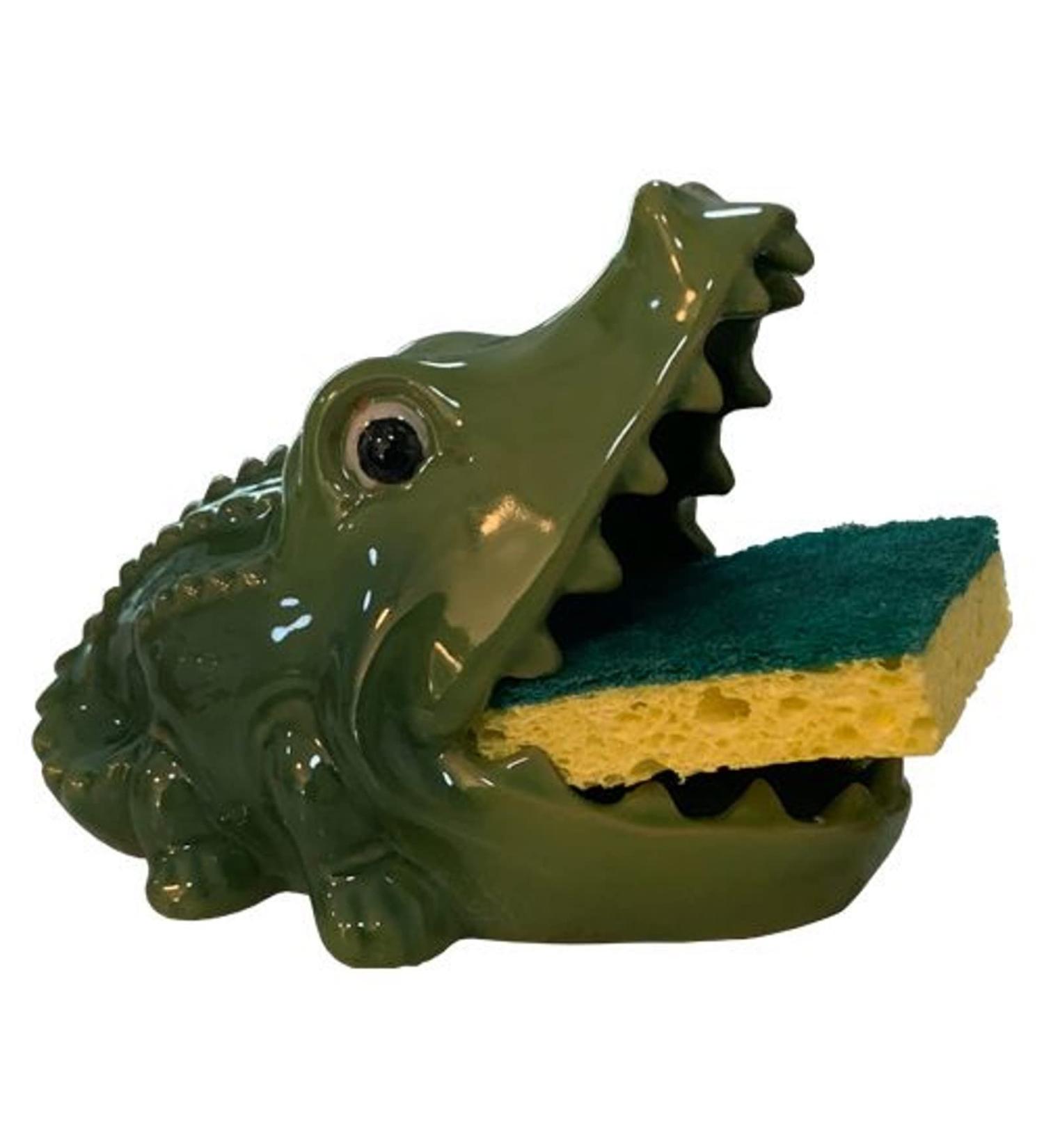 Barry Owens BV1018 Ceramic Alligator Soap or Sponge Holder 5.5 Inches