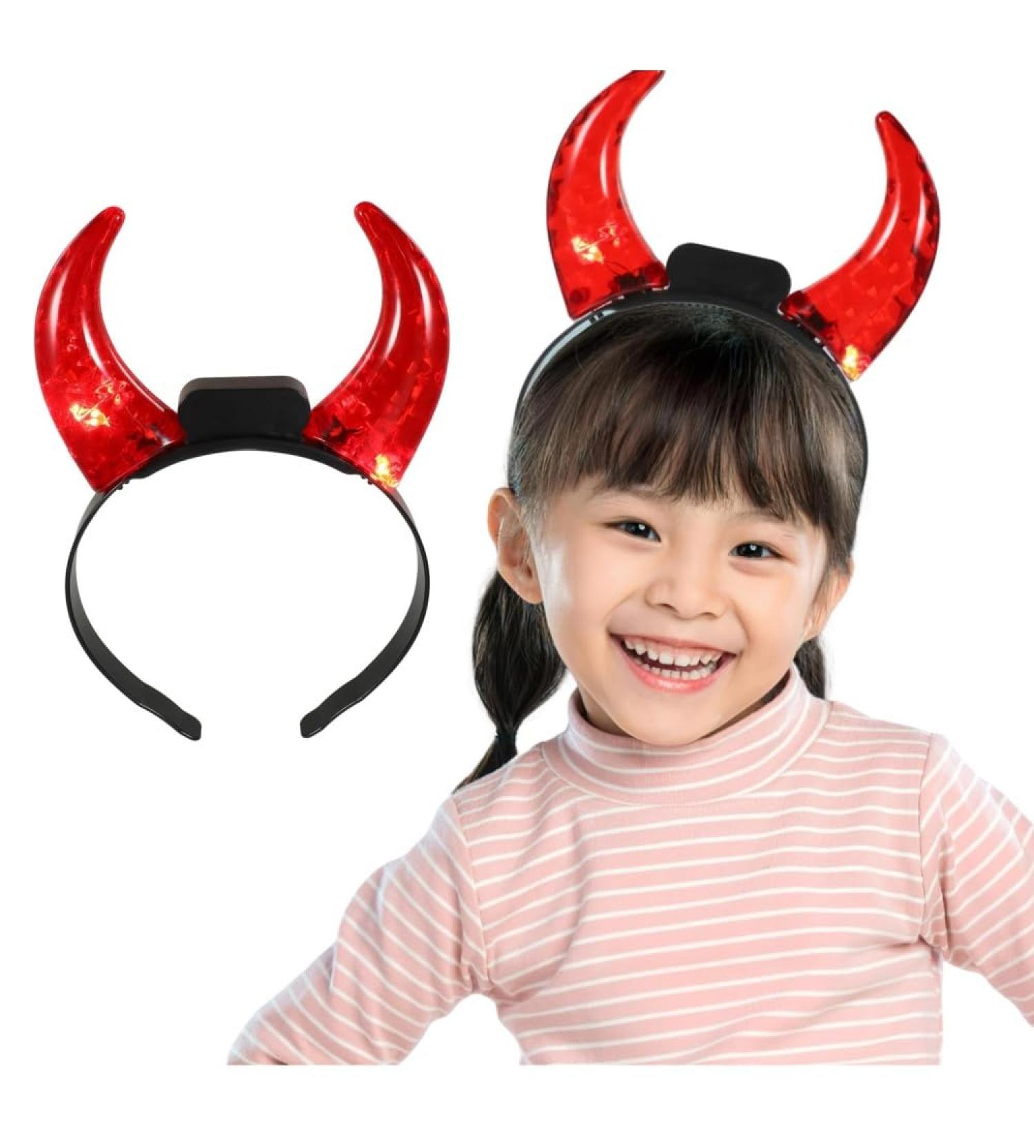 FOMIYES Halloween Headband: Devil Horns Headband: LED Devil Horns Headwear - Red Glowing Devil Horns Devil Costume for Halloween Party Cosplay One Size - Buy Online on GoSupps.com