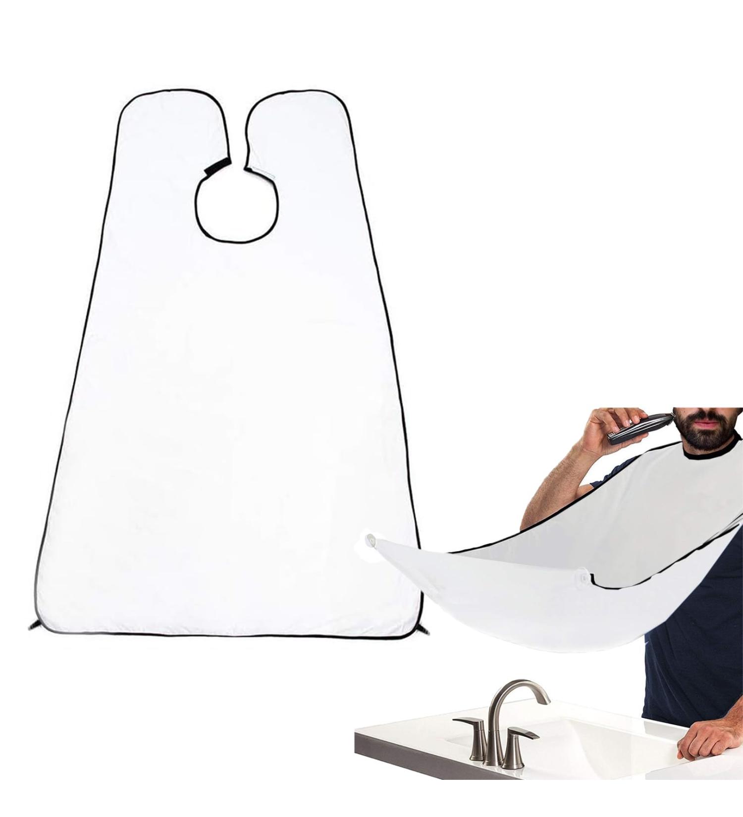 Rowwait Beard Bib Apron Beard Catcher with 2 Suction Cups Portable Beard Shaving Bib Beard Trimmer Catcher Beard Shaving Apron Bib Moustache Grooming Tool for Men's Trimming Hair Cutting Cape(White) - Buy Online on GoSupps.com