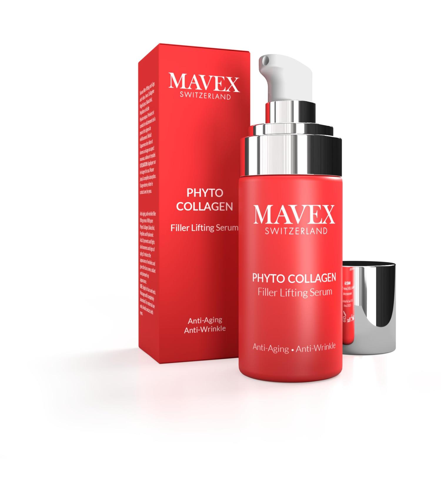  MAVEX MAVEX PHYTO COLLAGEN Face Serum Filler Lifting 30ml Anti-ageing Anti-wrinkle - Buy Online on GoSupps.com