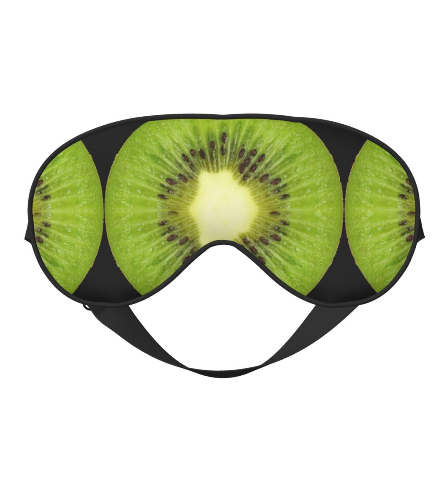 Kiwi Slice Print Unisex Sleep Eye Mask - Soft Comfort Eye Shade for Travel Yoga & Shift Work - Black - Buy Online on GoSupps.com