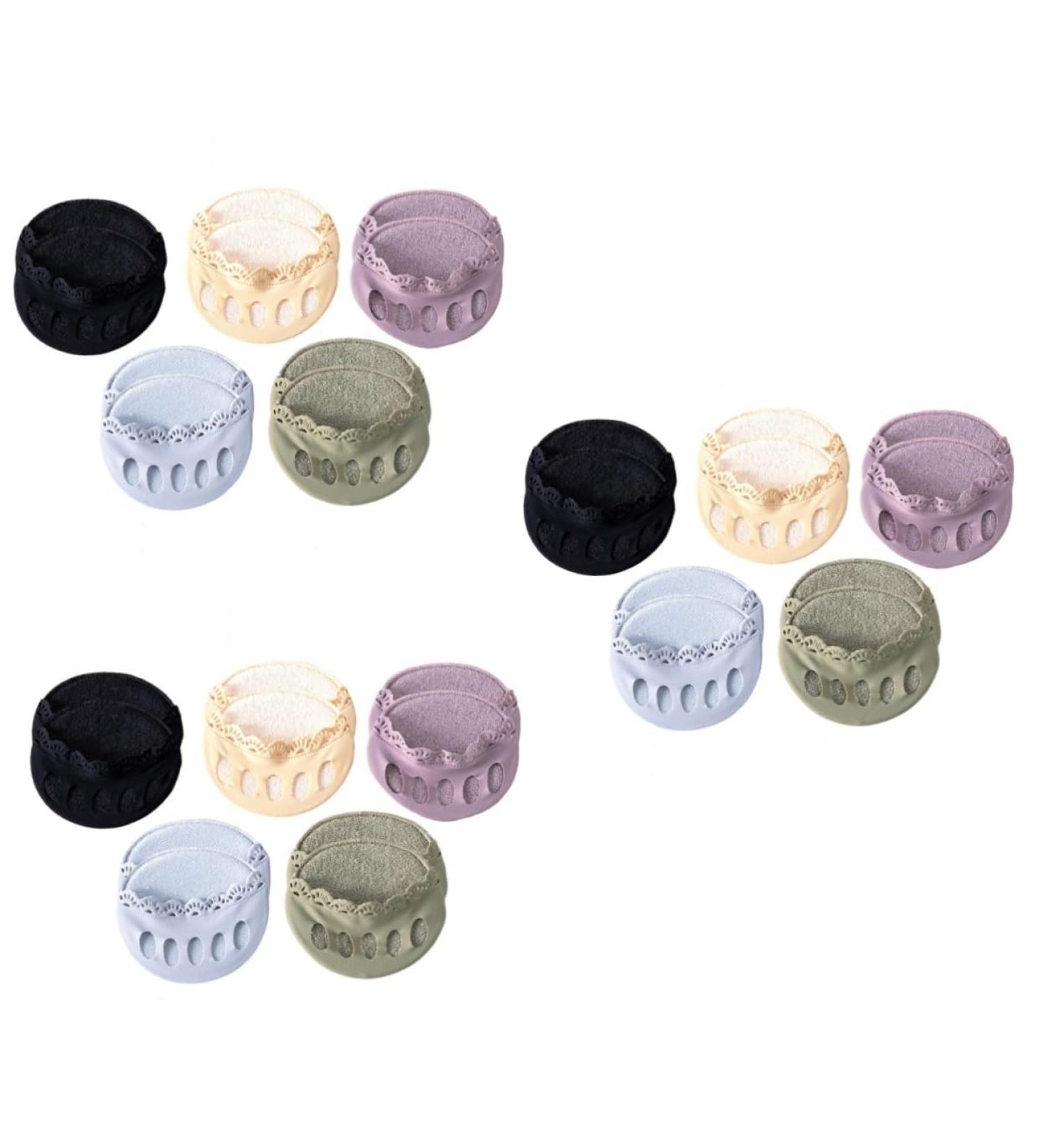 Buy Separated-Toes Gel Insoles & High Heel Pads - 15 Pairs Women's Invisible Nylon Socks | Assorted Color & Skin-Friendly Comfort - Buy Online on GoSupps.com