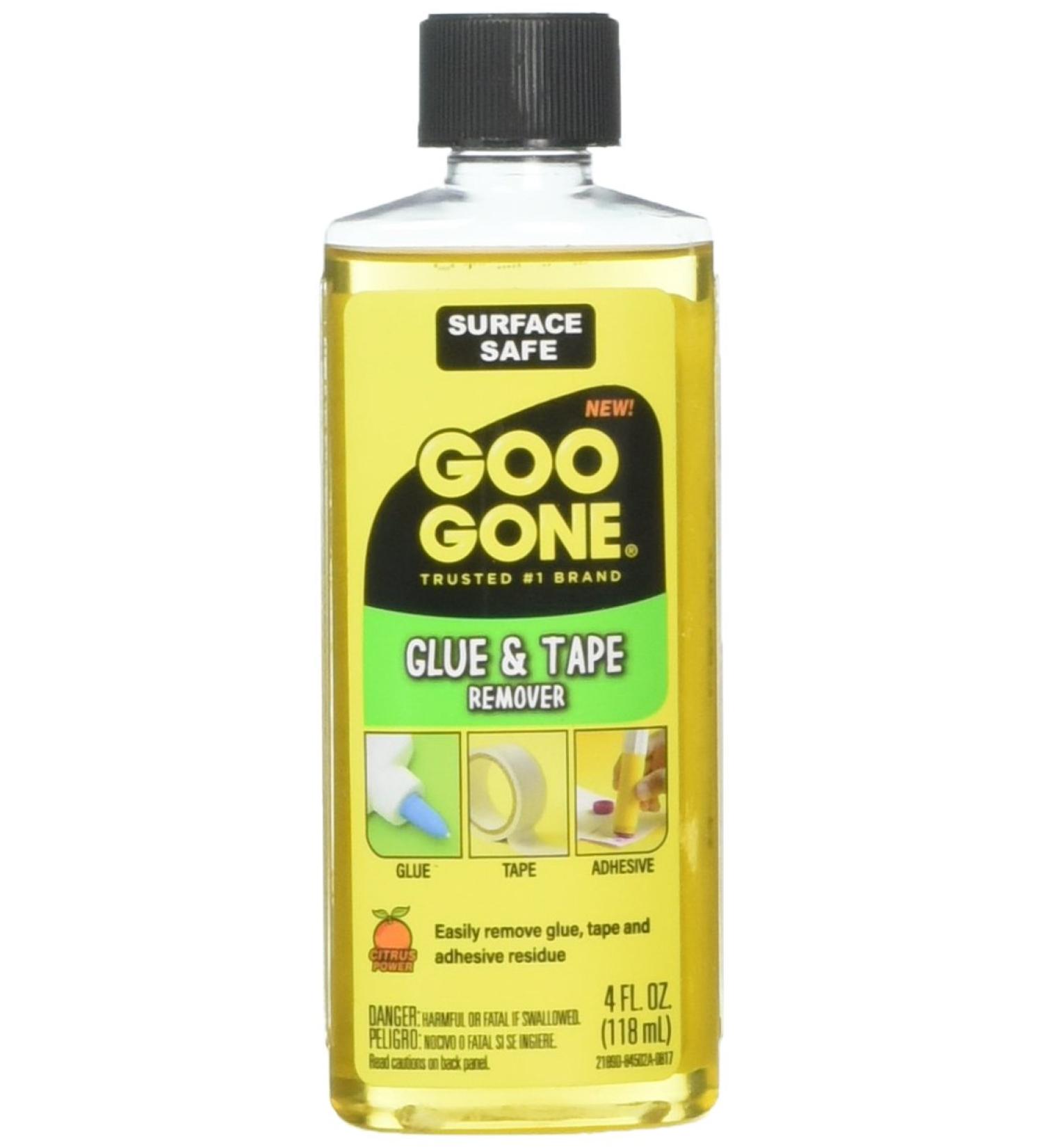 Goo Goo Glue and Tape Adhesive Remover - 4 oz - Removes Stickers, Crayon, Glue, Tape, Gum, Decals, Labels - Buy Online on GoSupps.com
