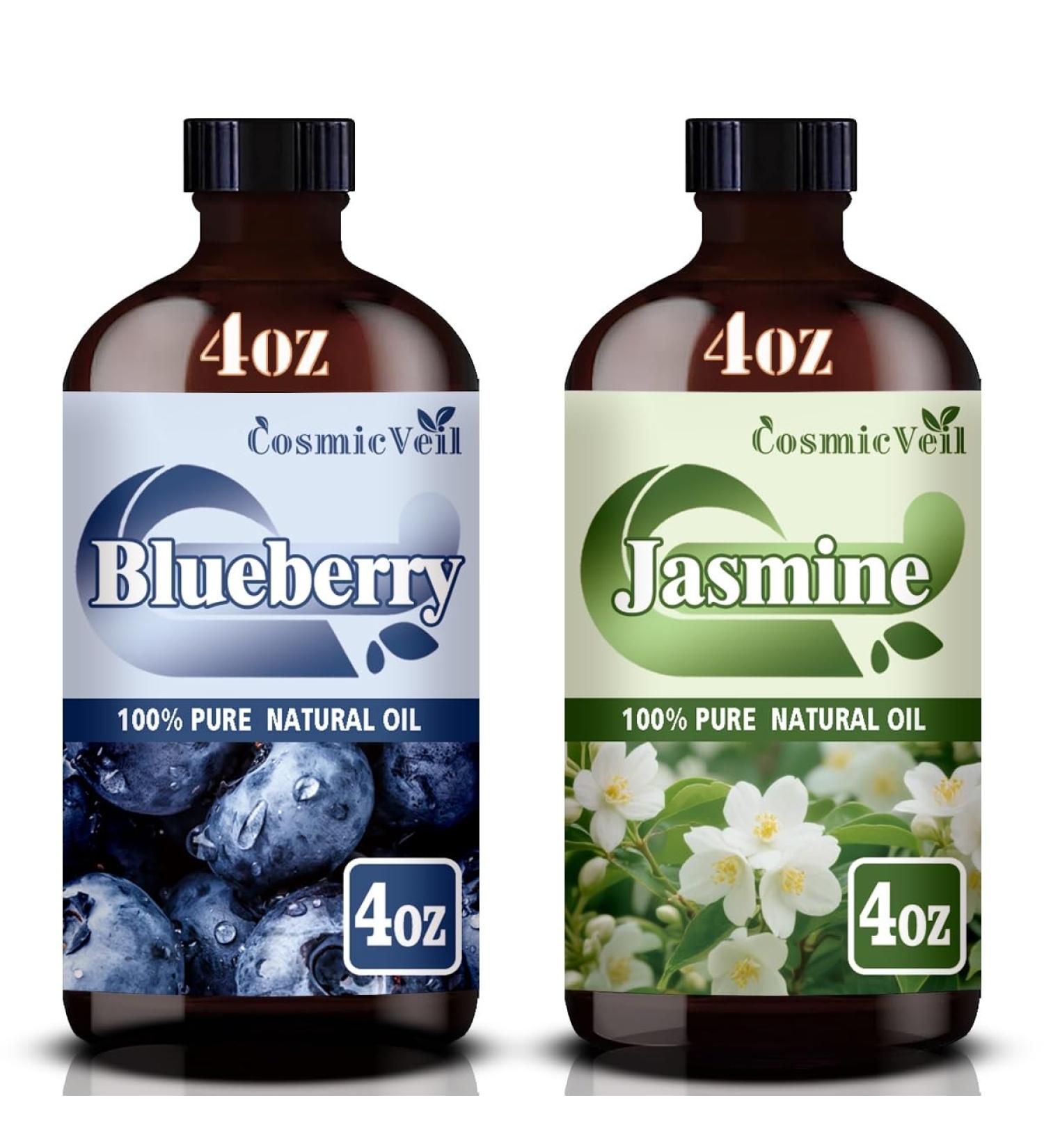 Blueberry Essential Oil and Jasmine Essential Oil 4 Fl Oz (120Ml) Fragrance Oil for Aroma Diffuser Humidifier Home Fragrance Spa Cleaning Body Care Massage Yoga DIY Candle - Buy Online on GoSupps.com