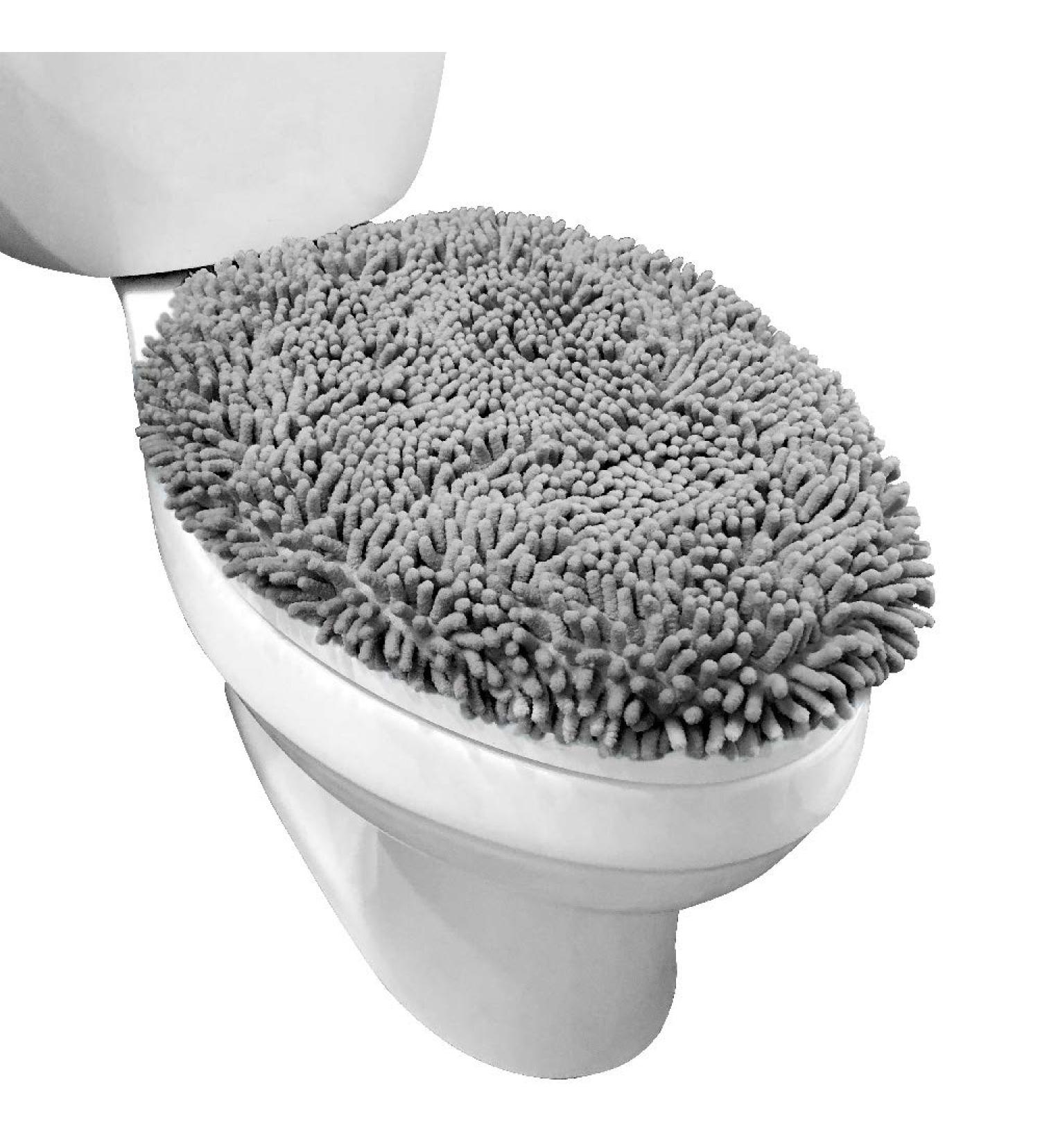 Gorilla Grip Shag Chenille Bathroom Toilet Lid Cover  Machine Wash  Ultra Soft Plush Seat Covers  Large Fabric Covers  19.5x18.5  Fits Standard Toilet Lids  Bath Room Accessories and Decor  Gray 18.5" x 19.5" Gray - Buy Online on GoSupps.com