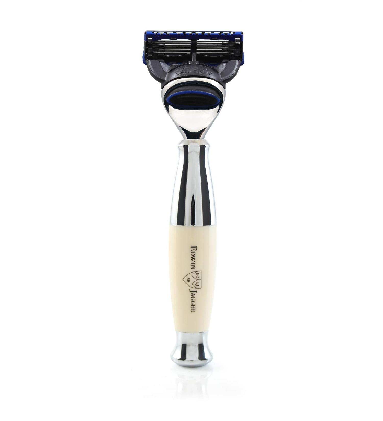 Edwin Jagger Razors Double Edge Safety Ivory & Chrome Fusion