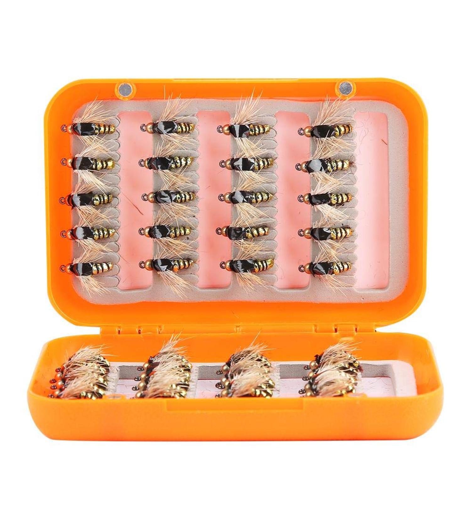 HeaVEANT 40-Piece Fly Fishing Attracts Set | Hand-Tied Fly Baits & Waterproof Box for Saltwater Fishing - Buy Online on GoSupps.com