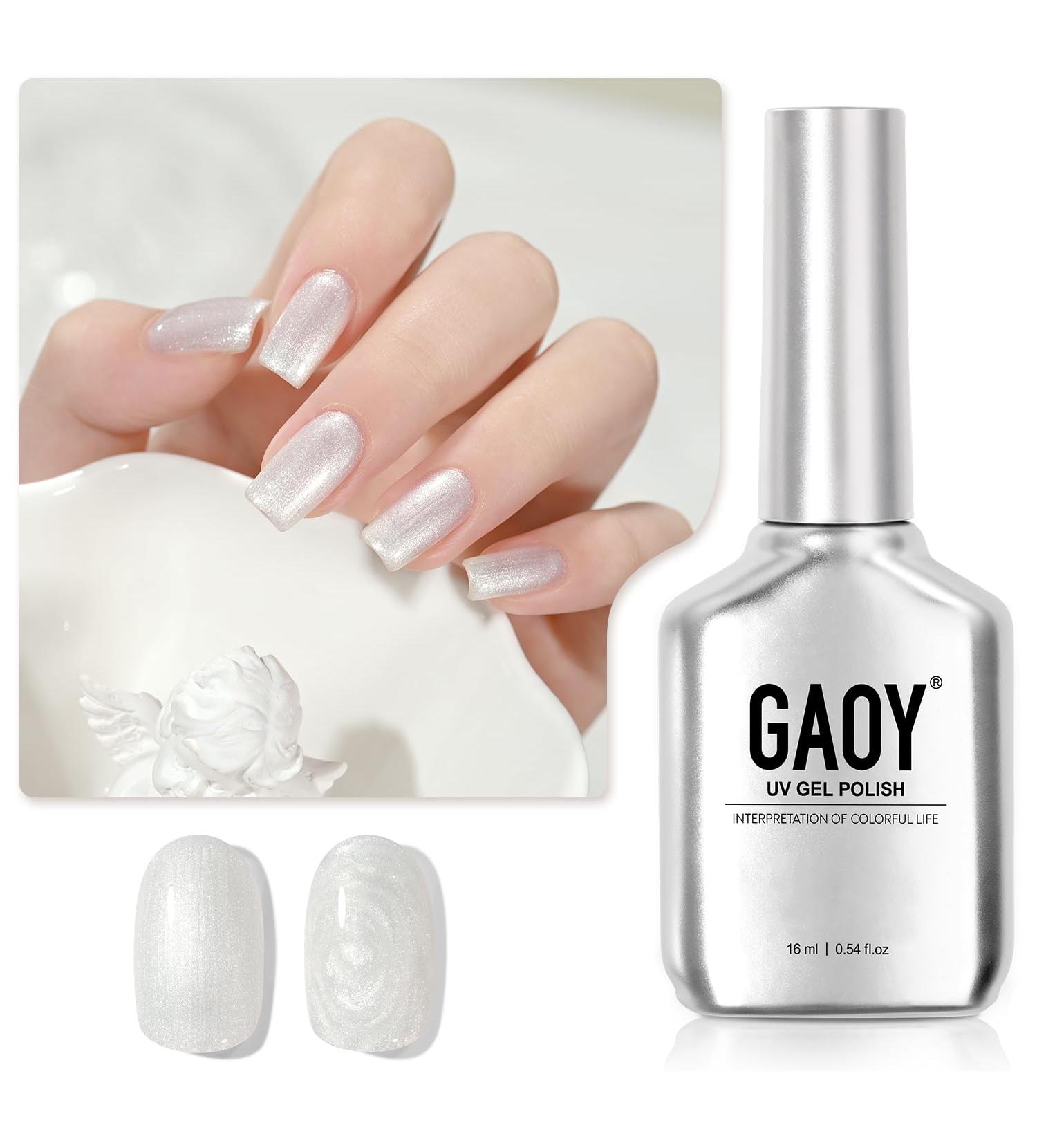 GAOY Pearl Gel Nail Polish 16ml - Shimmer Mermaid UV Gel for Nail Art DIY Soak Off Shimmer White - Perfect for Home Use - Buy Online on GoSupps.com