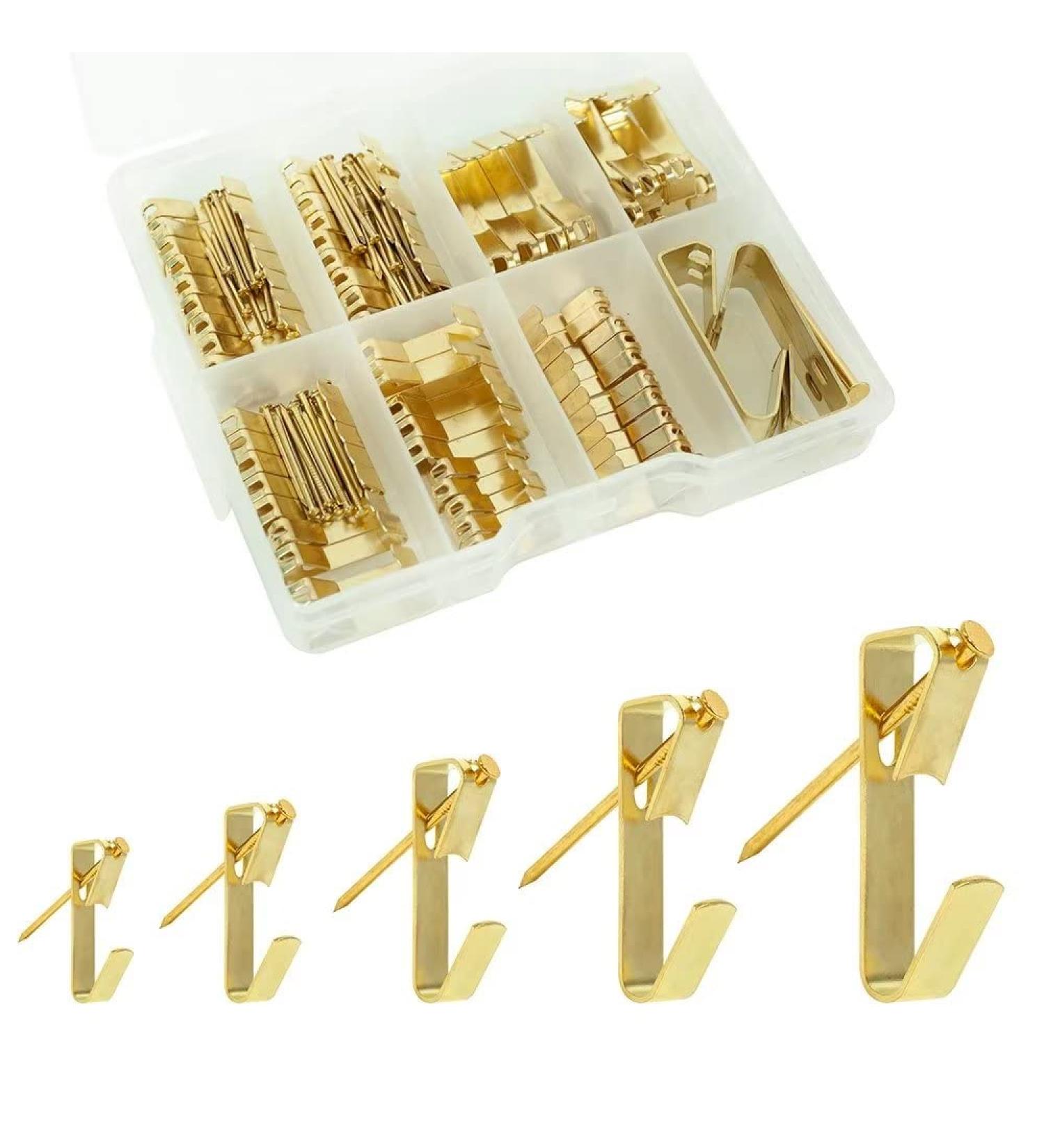 Picture Hanging Kit   10-100lbs Heavy Duty Picture Hangers  140pcs Golden Picture Hanging Hooks Picture Hooks Hardware for Picture Frame  Painting Portraits   Mirror mix - Buy Online on GoSupps.com
