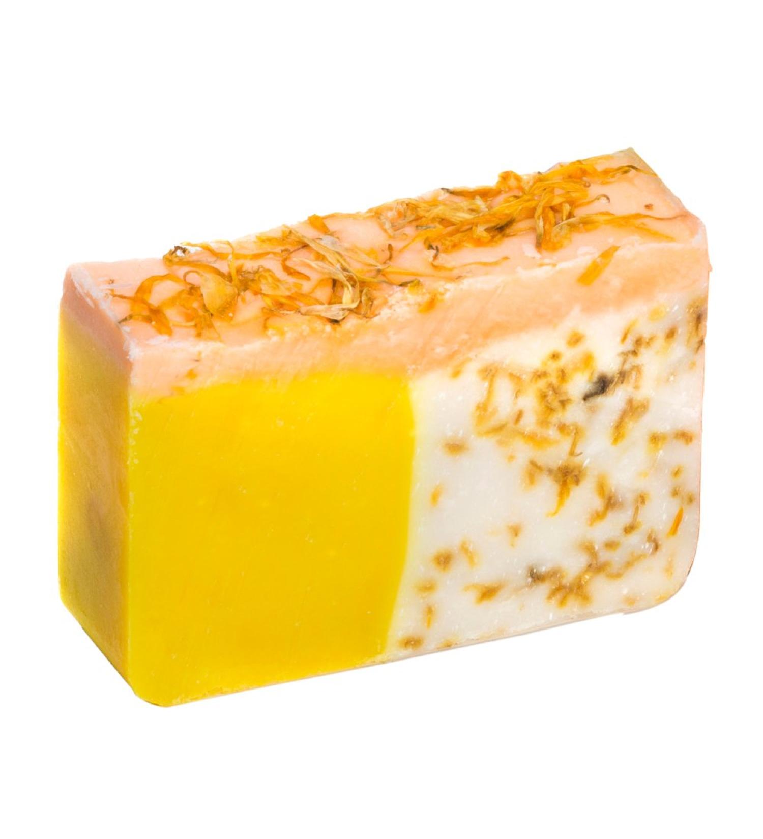 Orange Calendula Oil Soap (4oz) - Handmade Bar with Orange Yuzu, Essential Oils, and Flower Petals - Organic & All-Natural | Falls River Soap Co - Buy Online on GoSupps.com