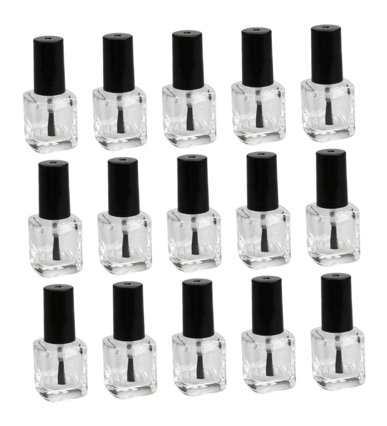 Beaupretty 15pc Empty Nail Polish Glass Bottles - 5ml Clear Bottles with Brushes for Nail Art - Buy Online on GoSupps.com