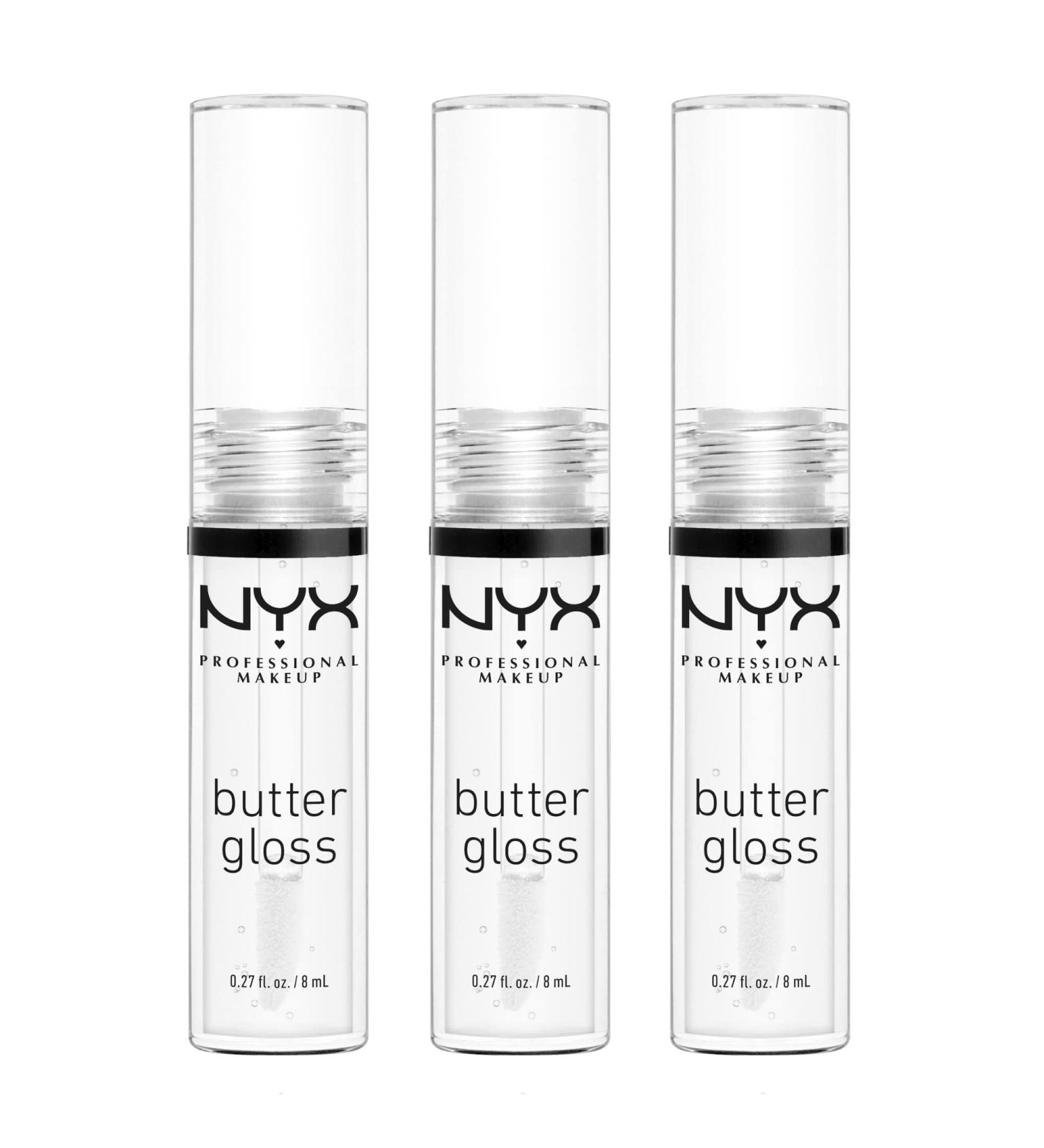 NYX Butter Gloss Sugar Glass (Clear) - Non-Sticky Lip Gloss Set of 3 - Buy Online on GoSupps.com