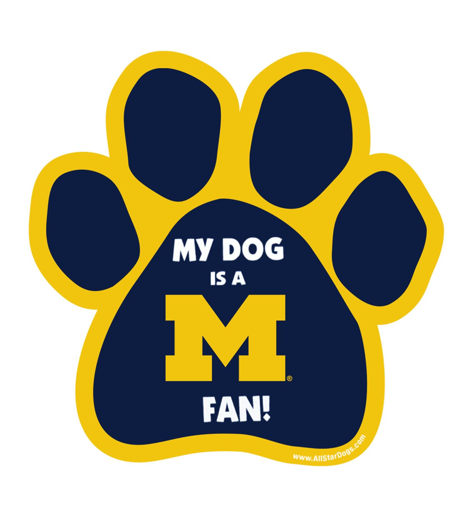 NCAA Michigan Wolverines Paw Print Car Magnet