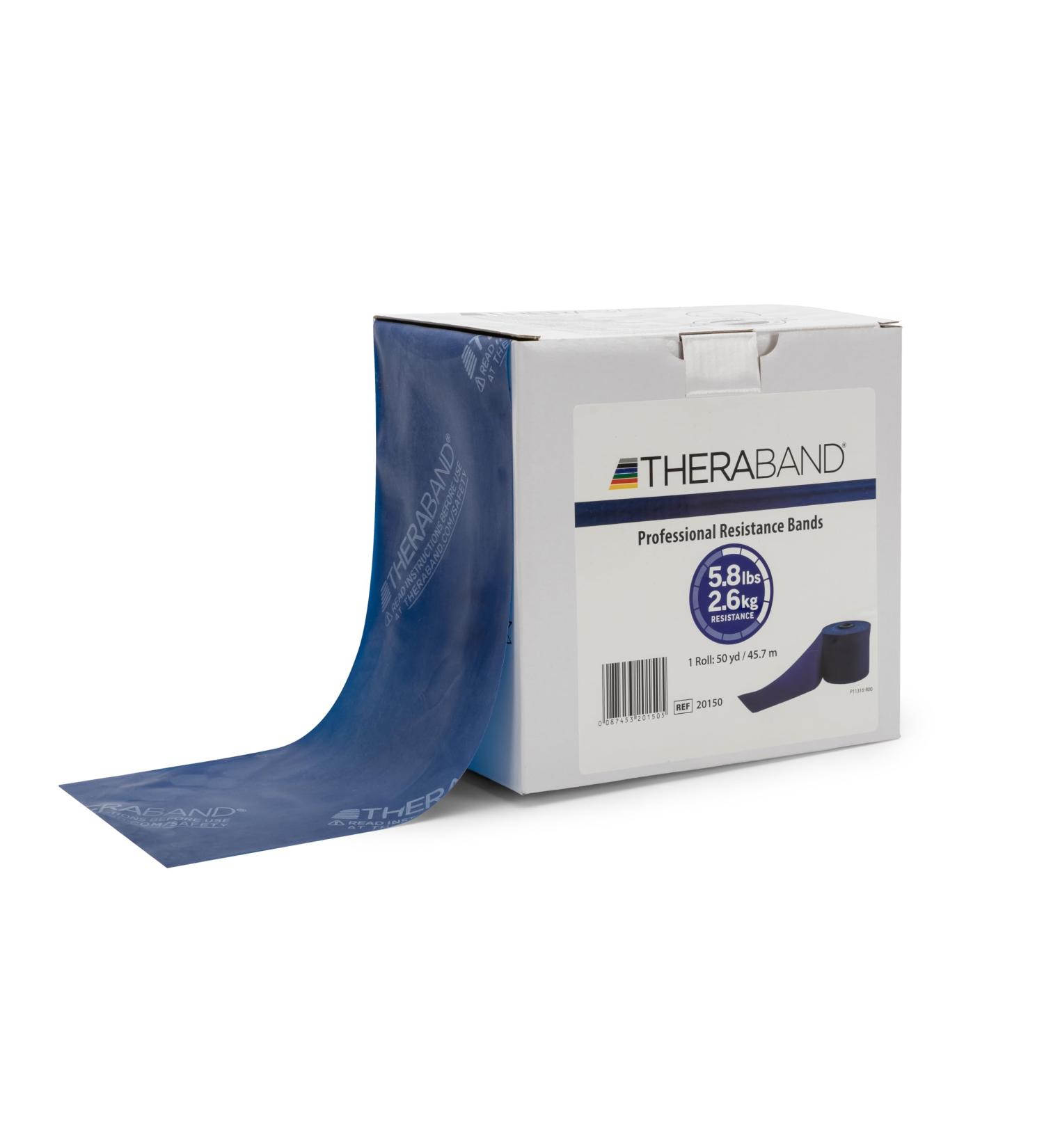 THERABAND Resistance Bands 50 Yard Roll - Professional Elastic Latex for Upper & Lower Body Core Exercise Rehab Pilates | Extra Heavy Level 5 - Blue - Buy Online on GoSupps.com