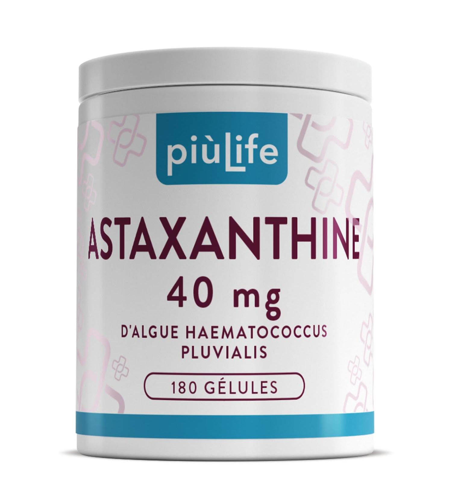 Astaxanthine Pure Haute Dose Pi Life 40 mg de Haematococcus Pluvialis 2 mg d Astaxanthine Naturelle Biodisponible Compl ment Antioxydant Puissant pour la Peau Vision Protection Cellulaire 180 g lules - Buy Online on GoSupps.com