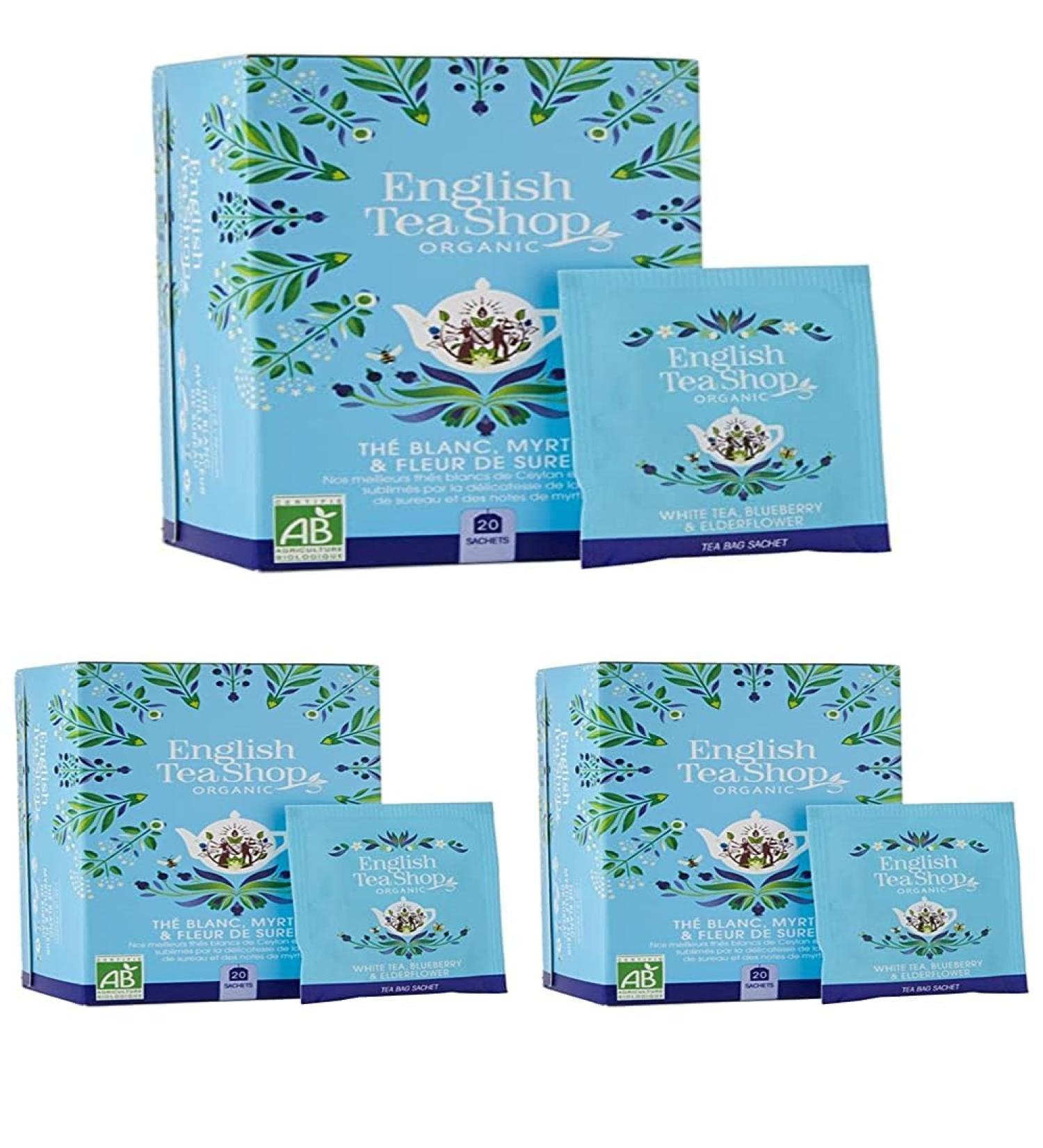 Buy English Tea Shop Organic White Tea with Blueberry & Elderflower - Super Tea Pack of 3 | International Shipping Available - Buy Online on GoSupps.com