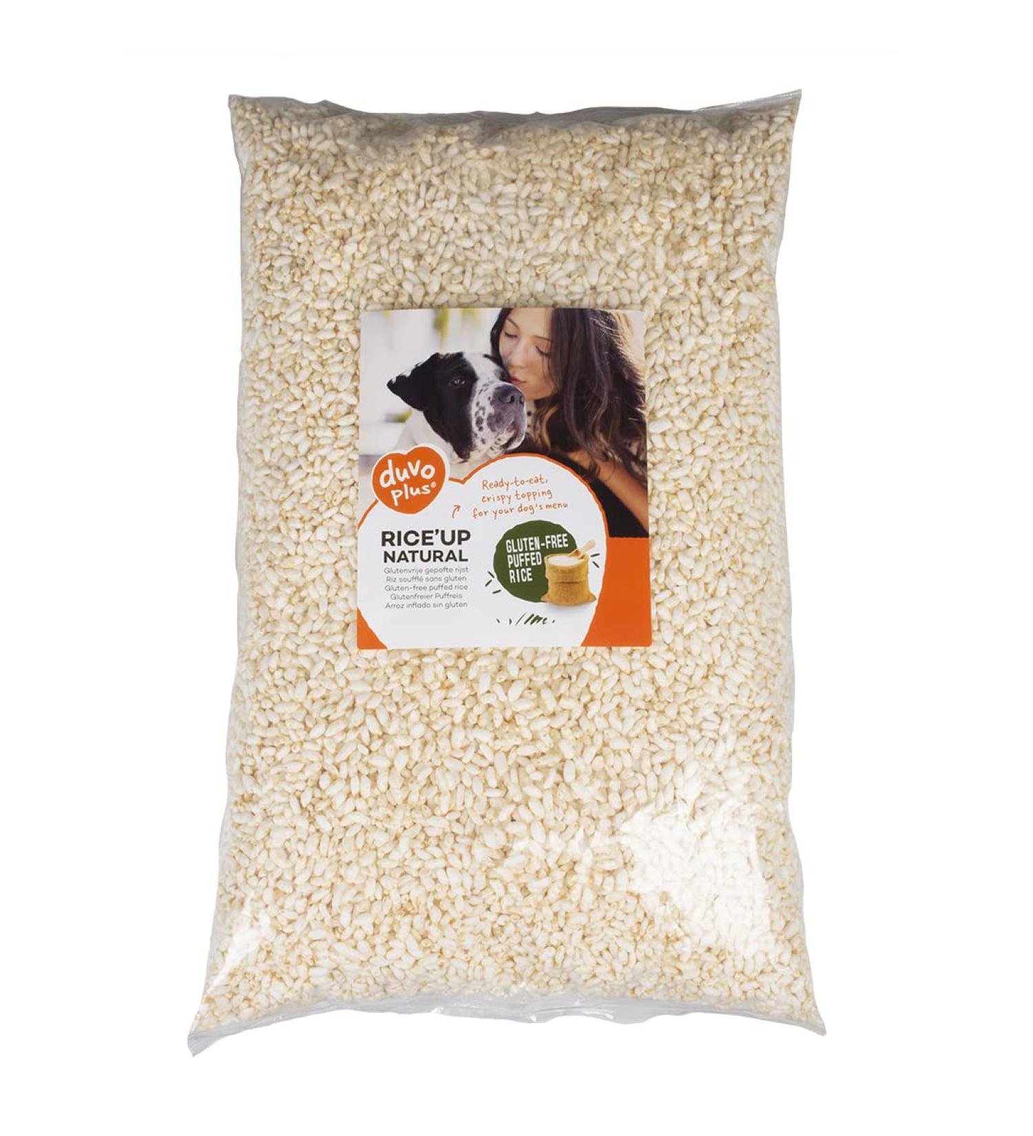 duvoplus, Rice'Up Puffed Rice for Dogs 1 kg, Gluten Free, Low Fat, for Optimal Digestion, Ready to Use, Mix & Feed: Can be mixed with Wet, Dry or Fresh Food