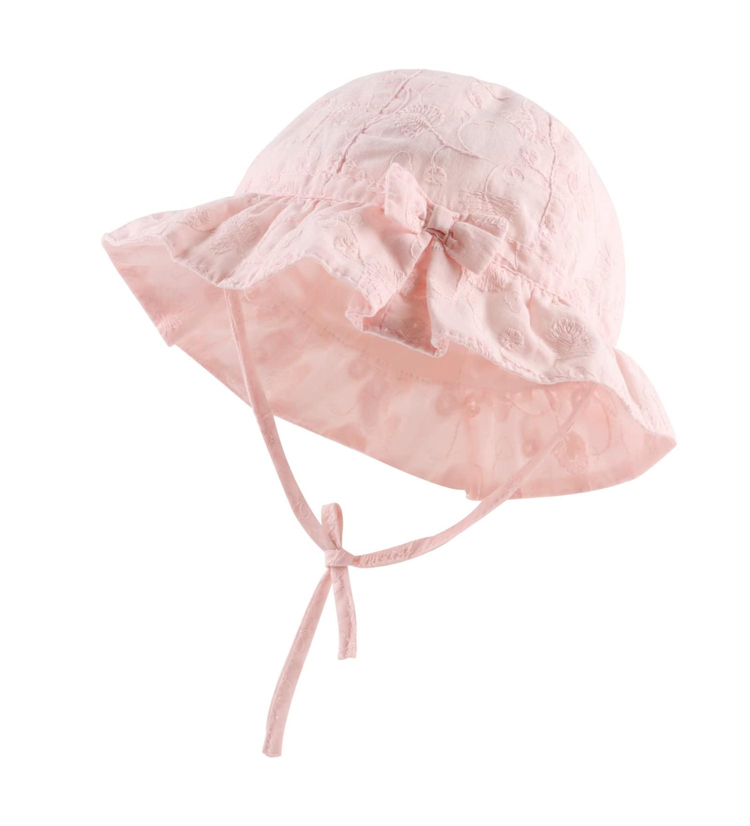 XIAOHAWANG Baby Girl Sun Hat - Embroidered Flowers Toddler Bucket Hat for Infant Girls 1-2 Years - Pink Bow - Buy Online on GoSupps.com