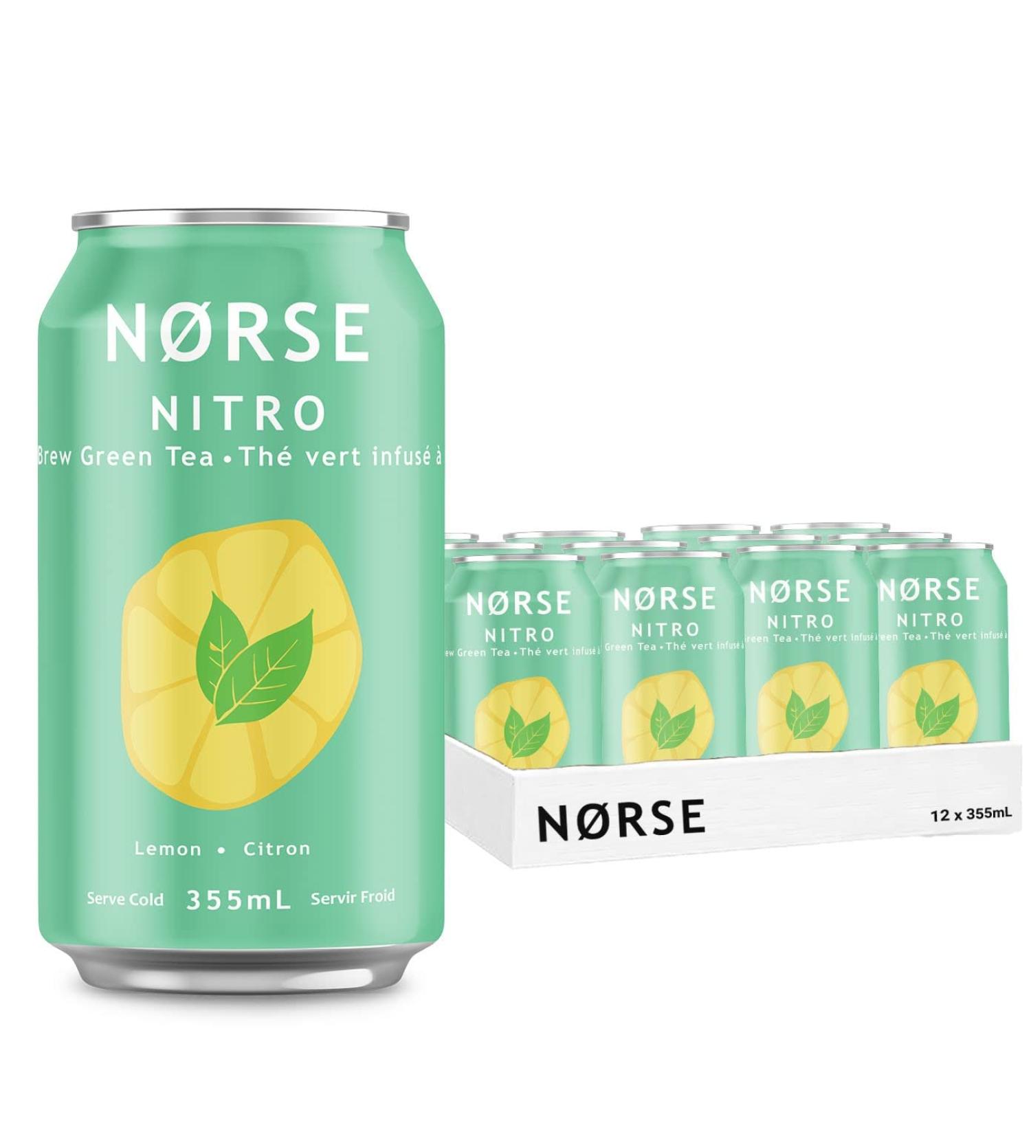 Norse Nitro Cold Brew Green Tea with Lemon Brewed in Canada 355ml can x 12-Pack - Buy Online on GoSupps.com
