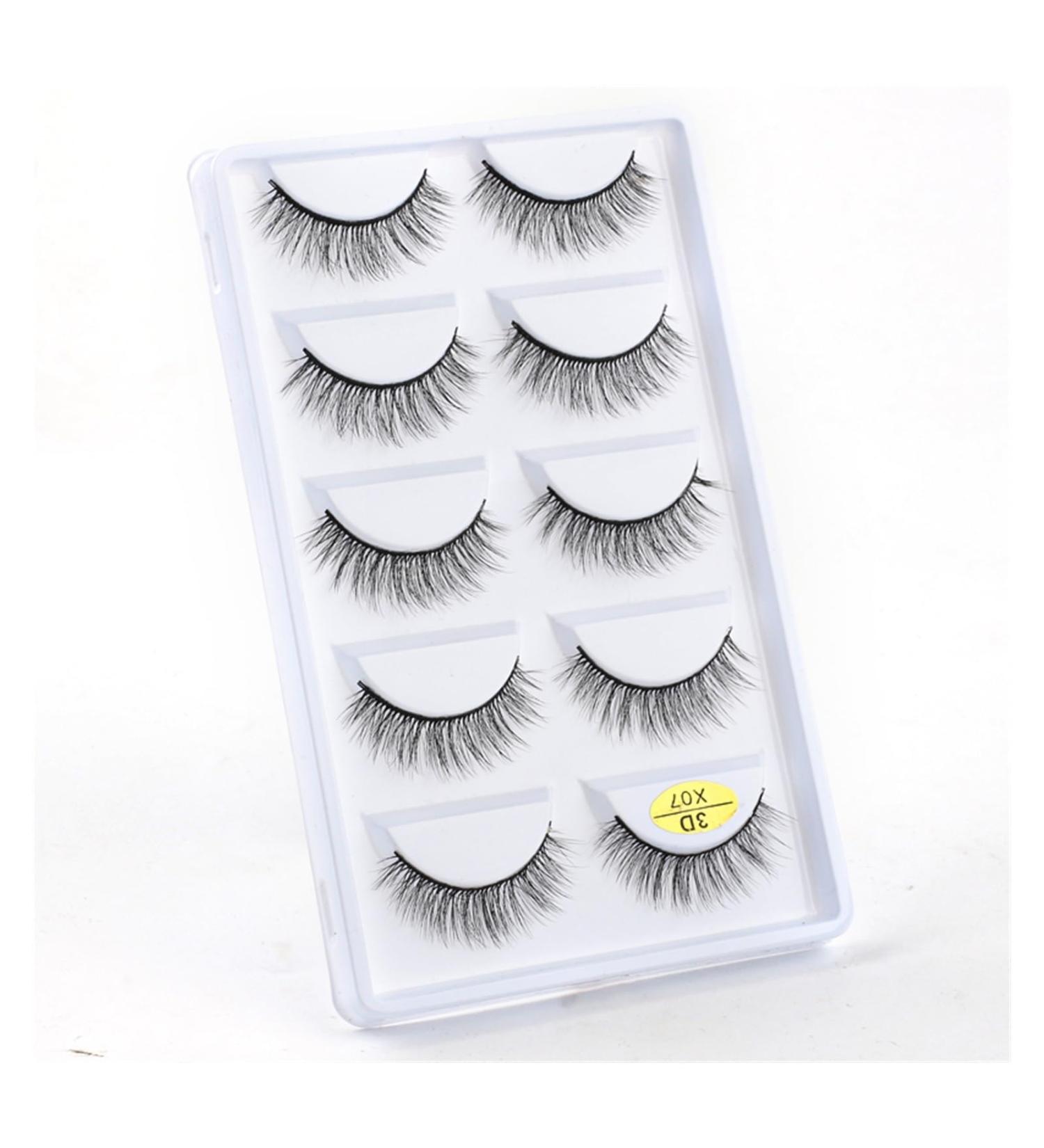 UAMOU 10/50/100 Boxes Mink Eyelashes Fluffy 3D Mink Lashes Makeup Natural Long Volume False Eyelashes Bulk Faux Cils Custom Cheerfully (Color : 5 Pairs X07 Size : 50 Boxes) - Buy Online on GoSupps.com