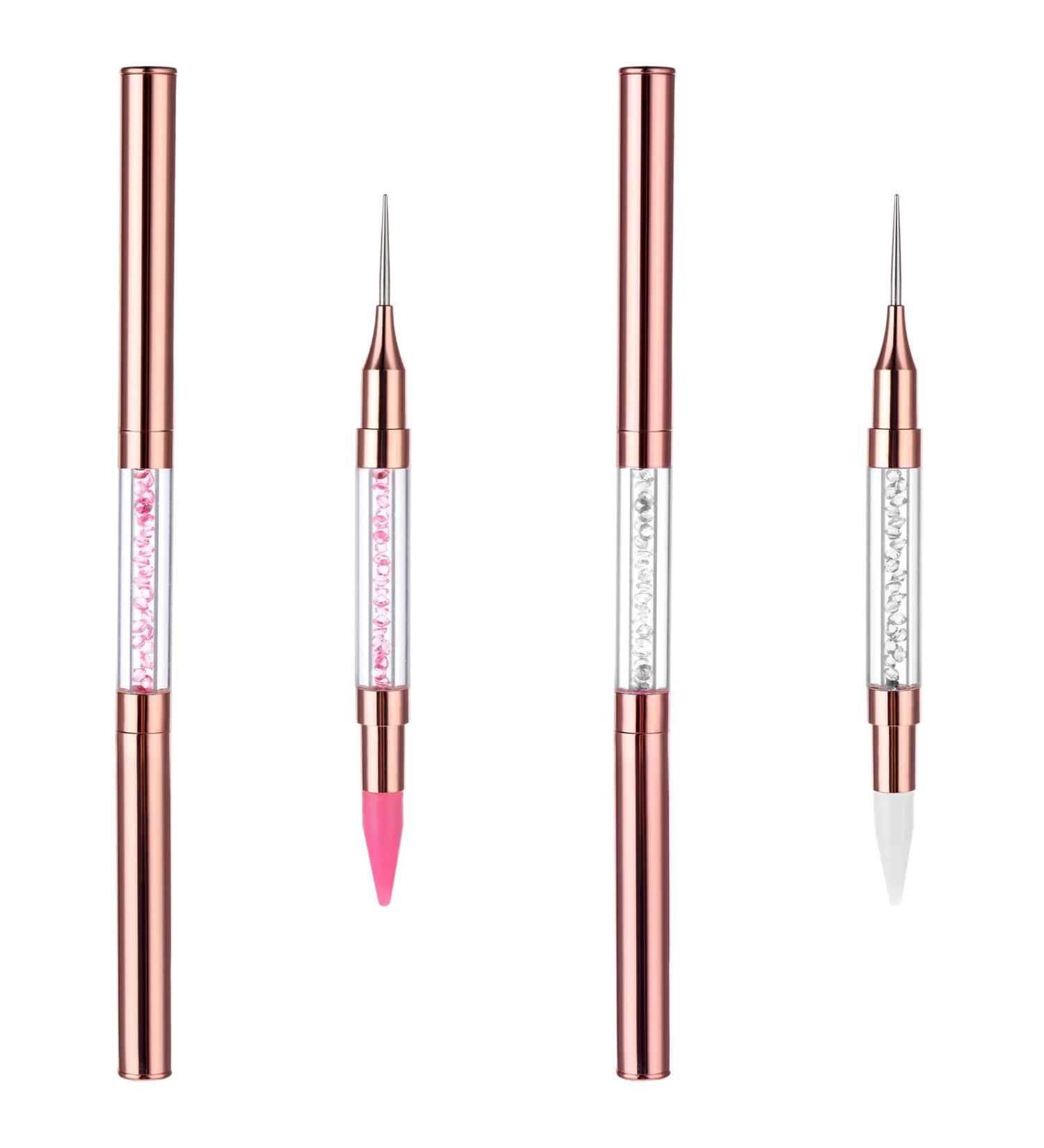Jeffdad 2Pieces Double Head Nail Rhinestone Picker Set - DIY Nail Art Tool for Gems, Crystals, and Rhinestones - Pink + White - Buy Online on GoSupps.com