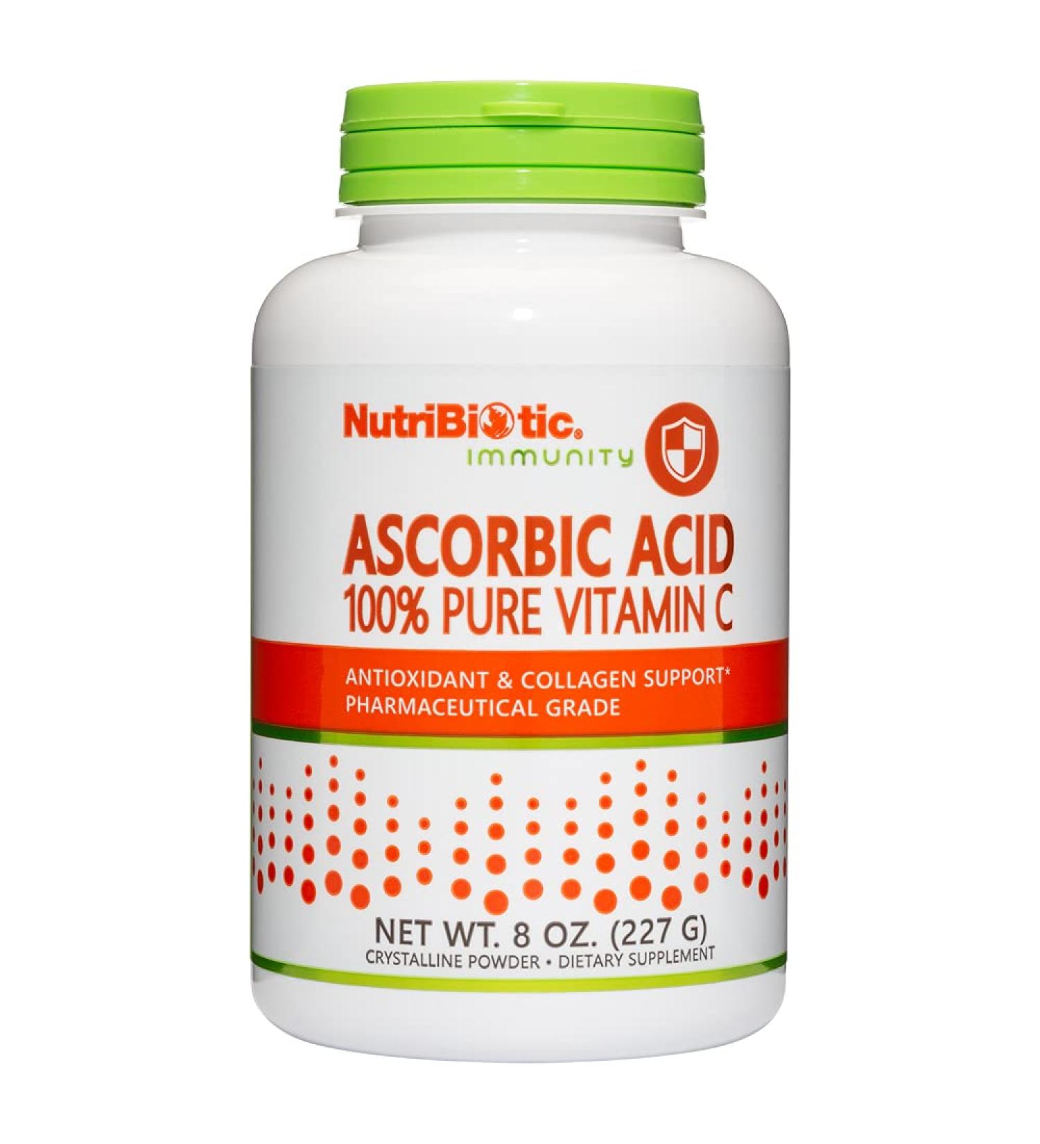 NutriBiotic 100% Pure Vitamin C Ascorbic Acid Powder 8 oz - Boost Immunity - Buy Online on GoSupps.com