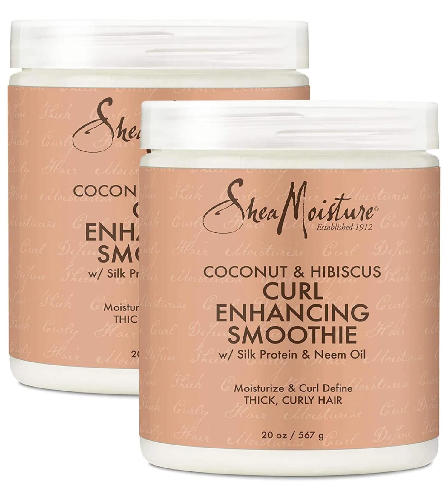 Shea Moisture Curl Enhancing Smoothie - Coconut & Hibiscus, 20 oz (Pack of 2) | Sulfate & Paraben Free for Thick Curly Hair - Buy Online on GoSupps.com