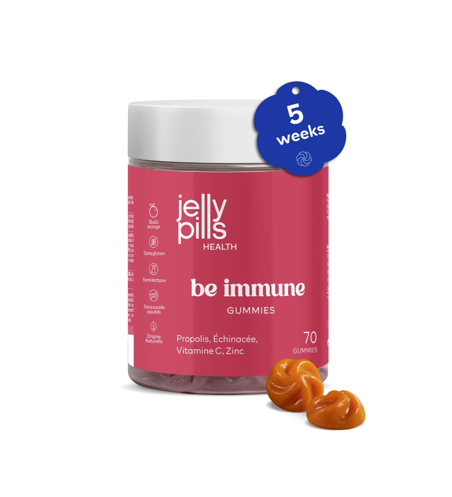 Jelly Pills Vitamin C Zinc Propolis and Echinacea Gummies - No Added Sugars - 70 Orange Flavored Gummies to Boost Your Immune System - For Kids and Adults - Buy Online on GoSupps.com