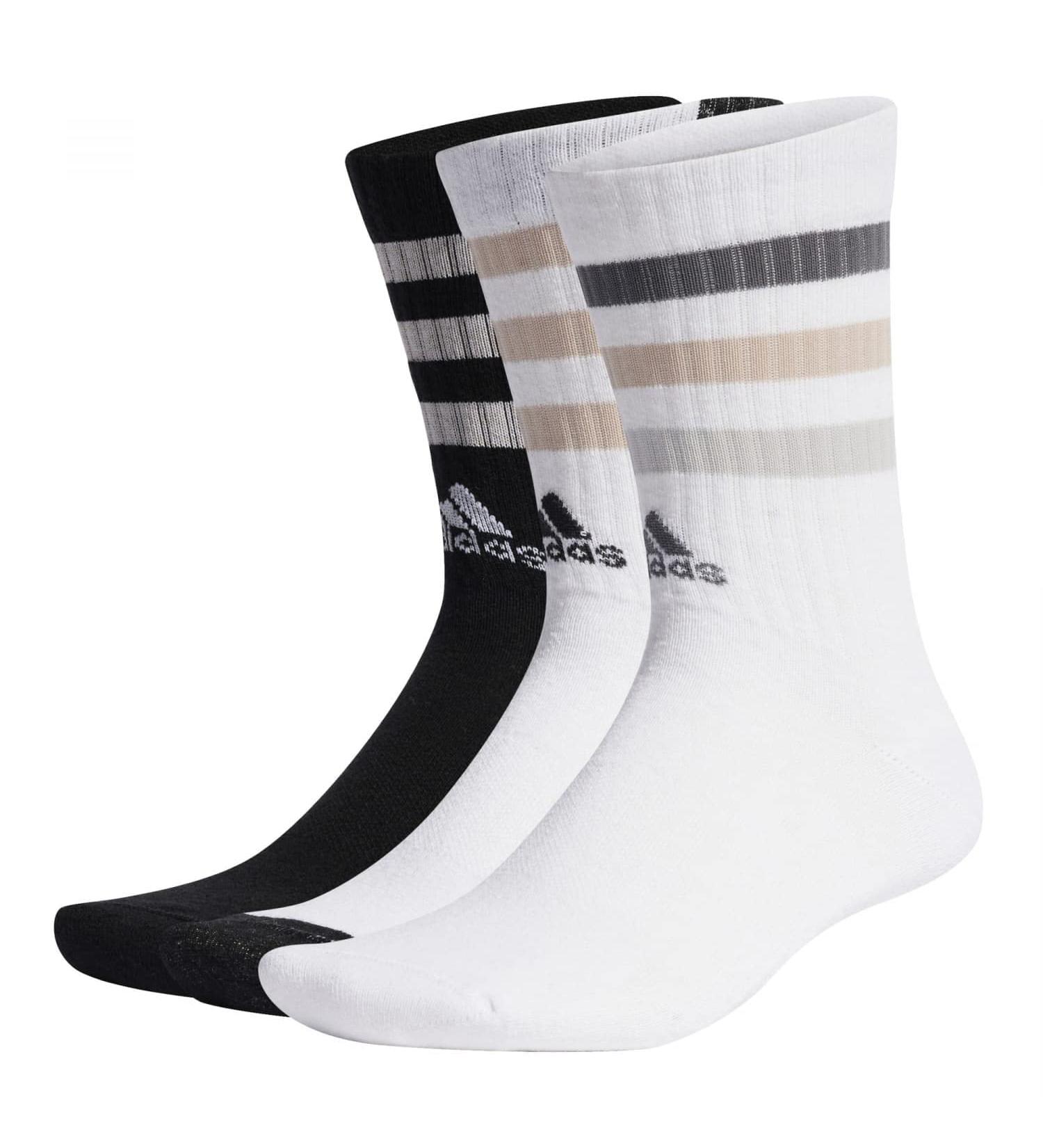 adidas SOCKS Bold 3-stripes Cushioned Crew Socks 3 Pairs socks XS white/black/white