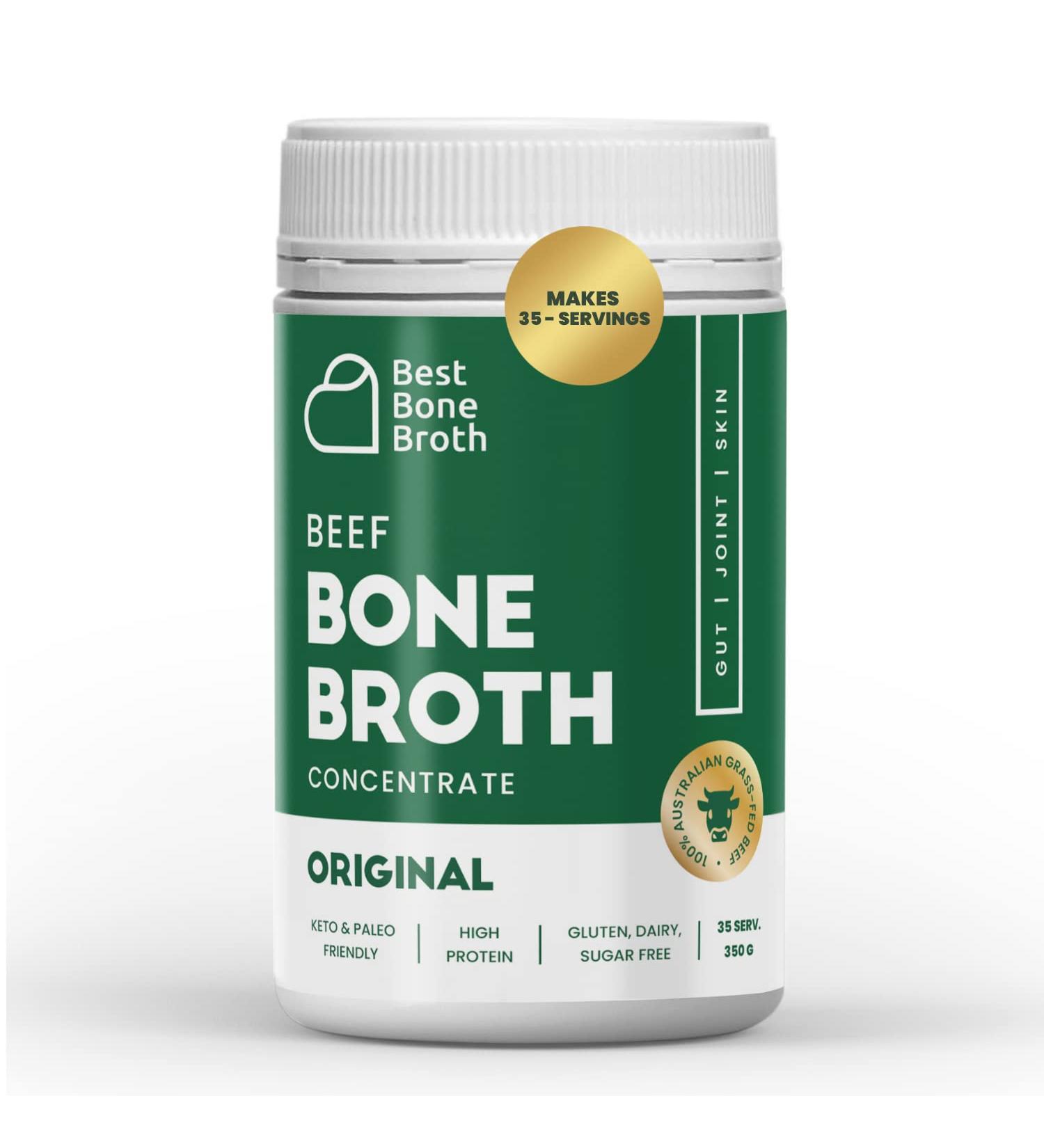BEEF BONE BROTH CONCENTRATE - Made from top Australian Grass-Fed Cattle - full of protein and collagen | 35 servings makes 2.25 gallons of broth | Just add water | Keto & Paleo Friendly Original - Buy Online on GoSupps.com