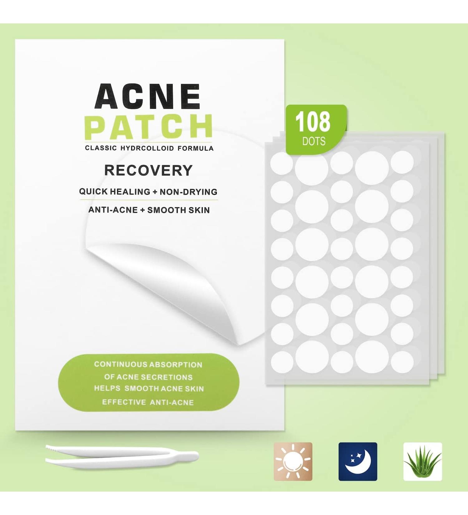 108 Count Aloe Oil Pimple Patches for Face - Hydrocolloid Acne Zit Patches for Day & Night Use - Facial Skin Care Beauty Product - Buy Online on GoSupps.com