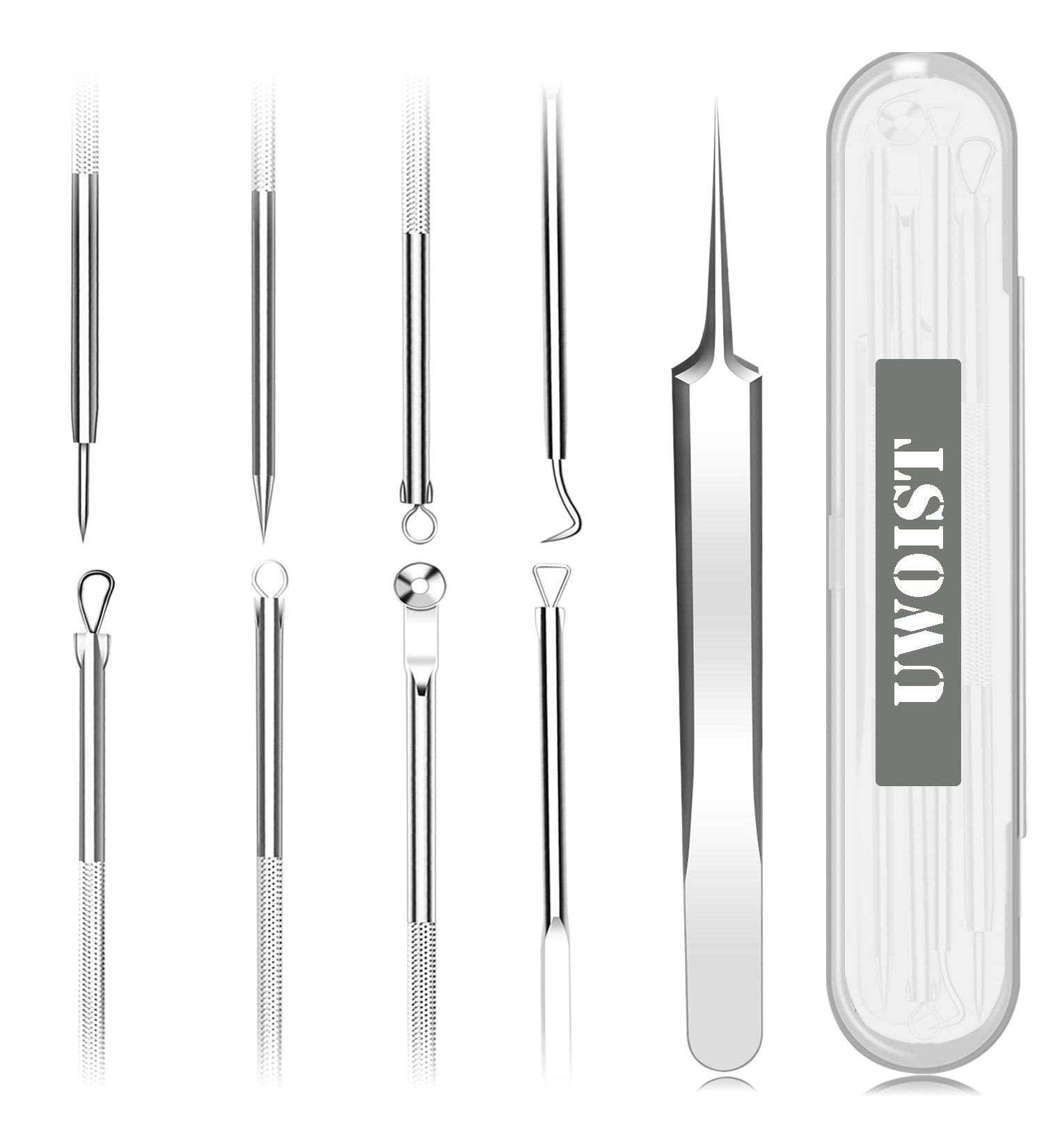 5-Piece Blackhead & Pimple Removal Tool Kit | Curved Blackhead Tweezers Set for Nose & Face Skin | Blemish & Whitehead Spot Treatment - Buy Online on GoSupps.com